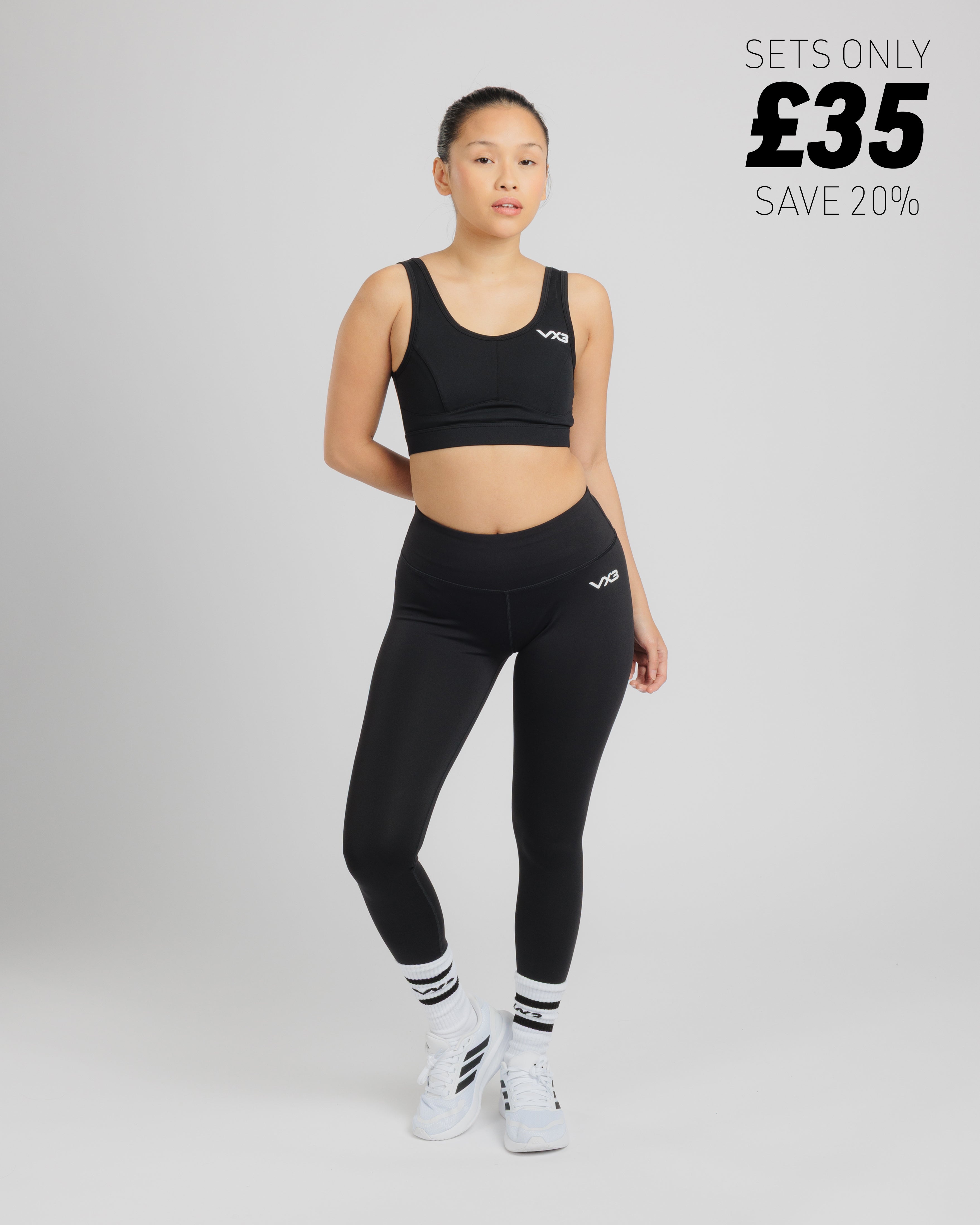 Actus Performance Bra and Legging Set Black