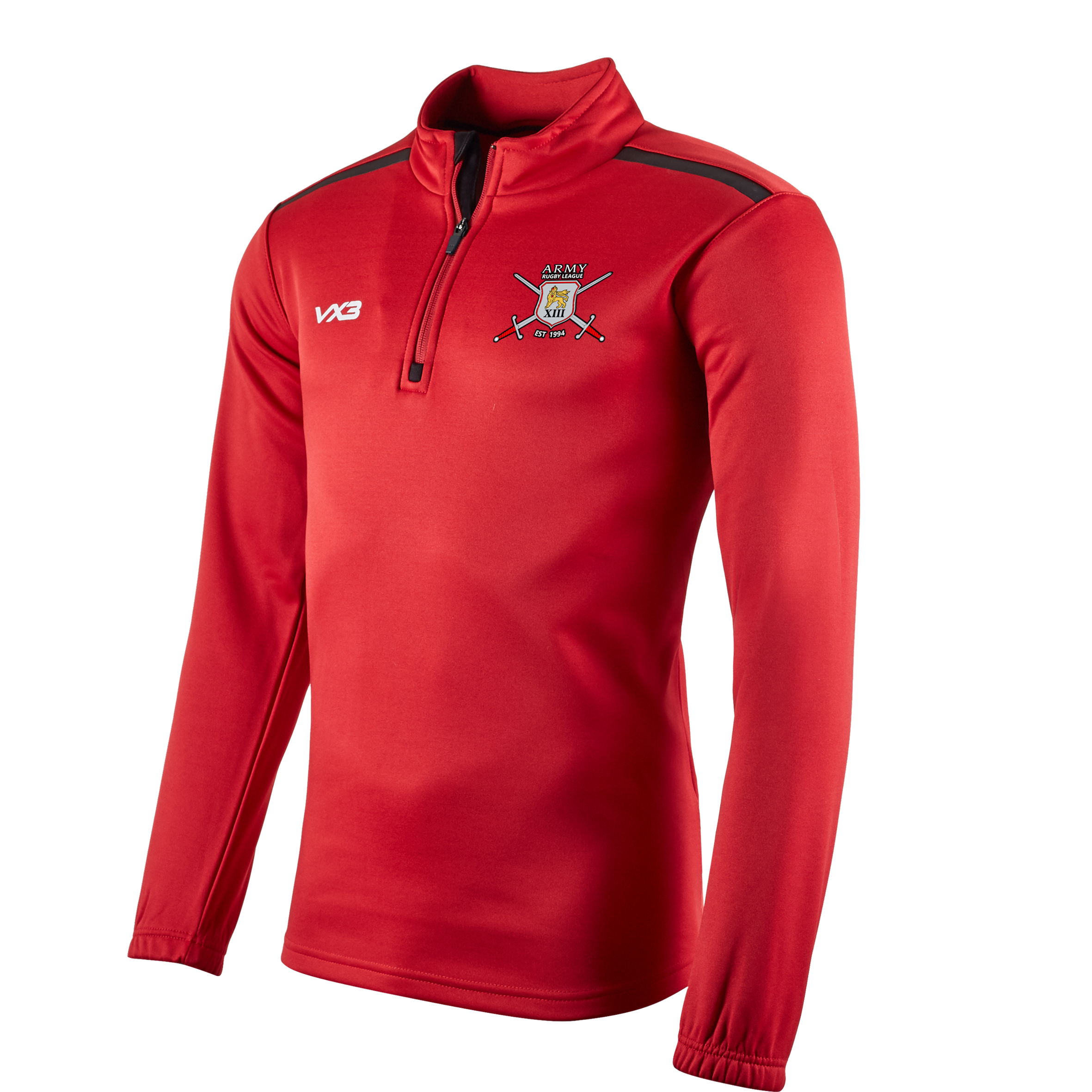 Army Rugby League Red Fortis Quarter Zip Sweat