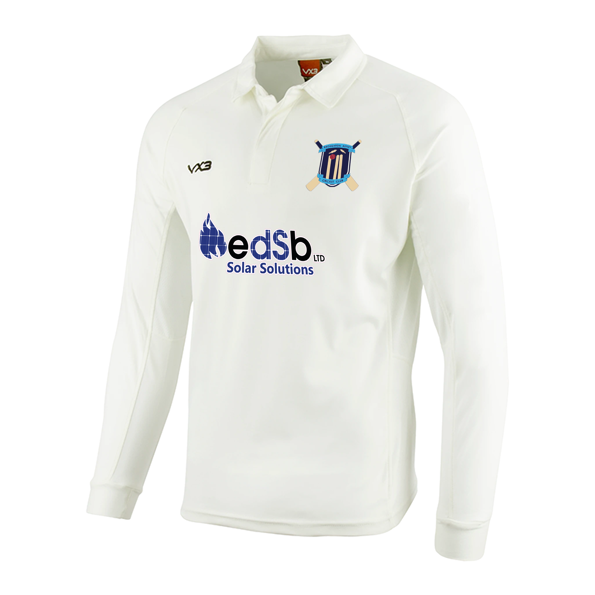 Broughton Astley Cricket Club Whites Youth L/S Shirt