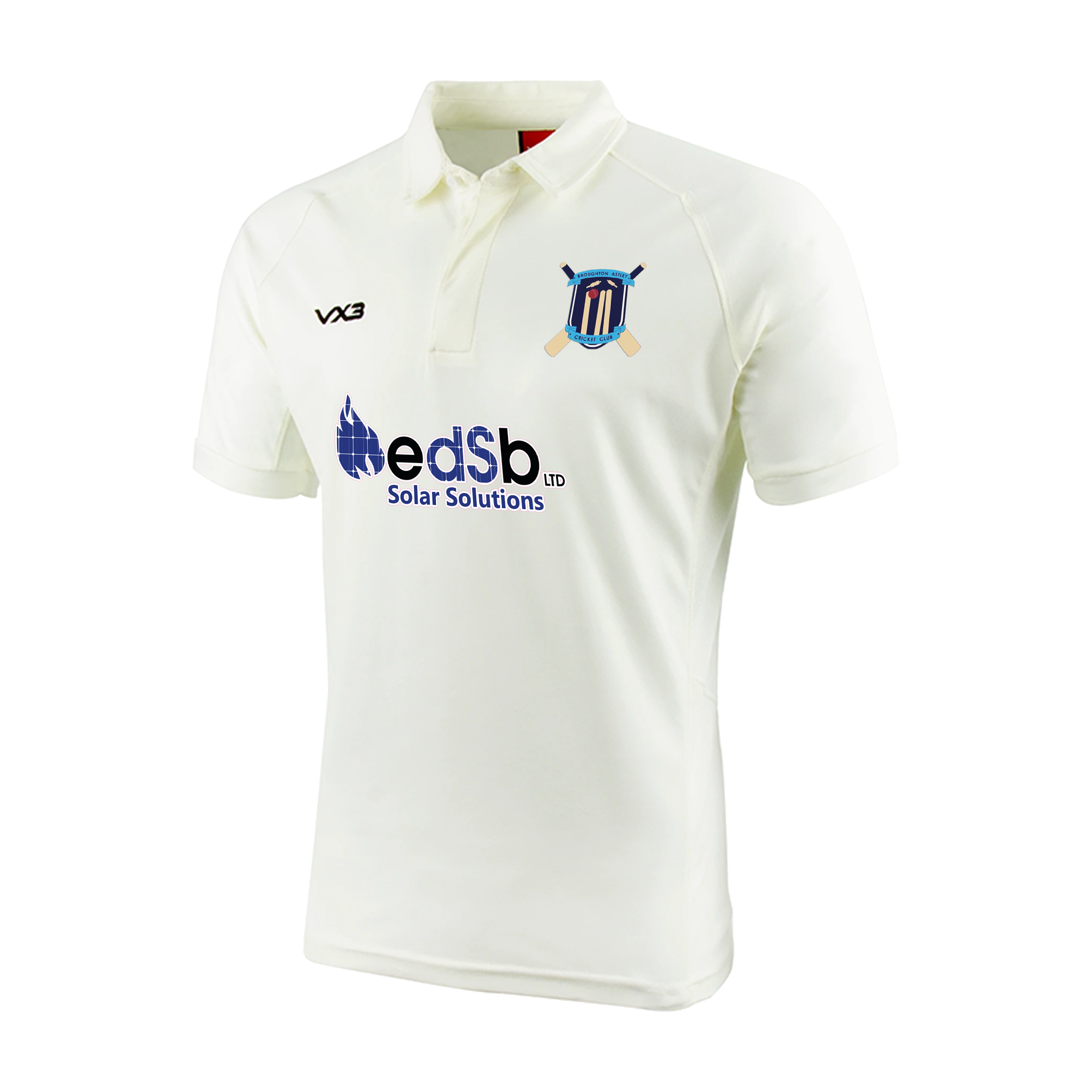Broughton Astley Cricket Club Whites Youth S/S Shirt