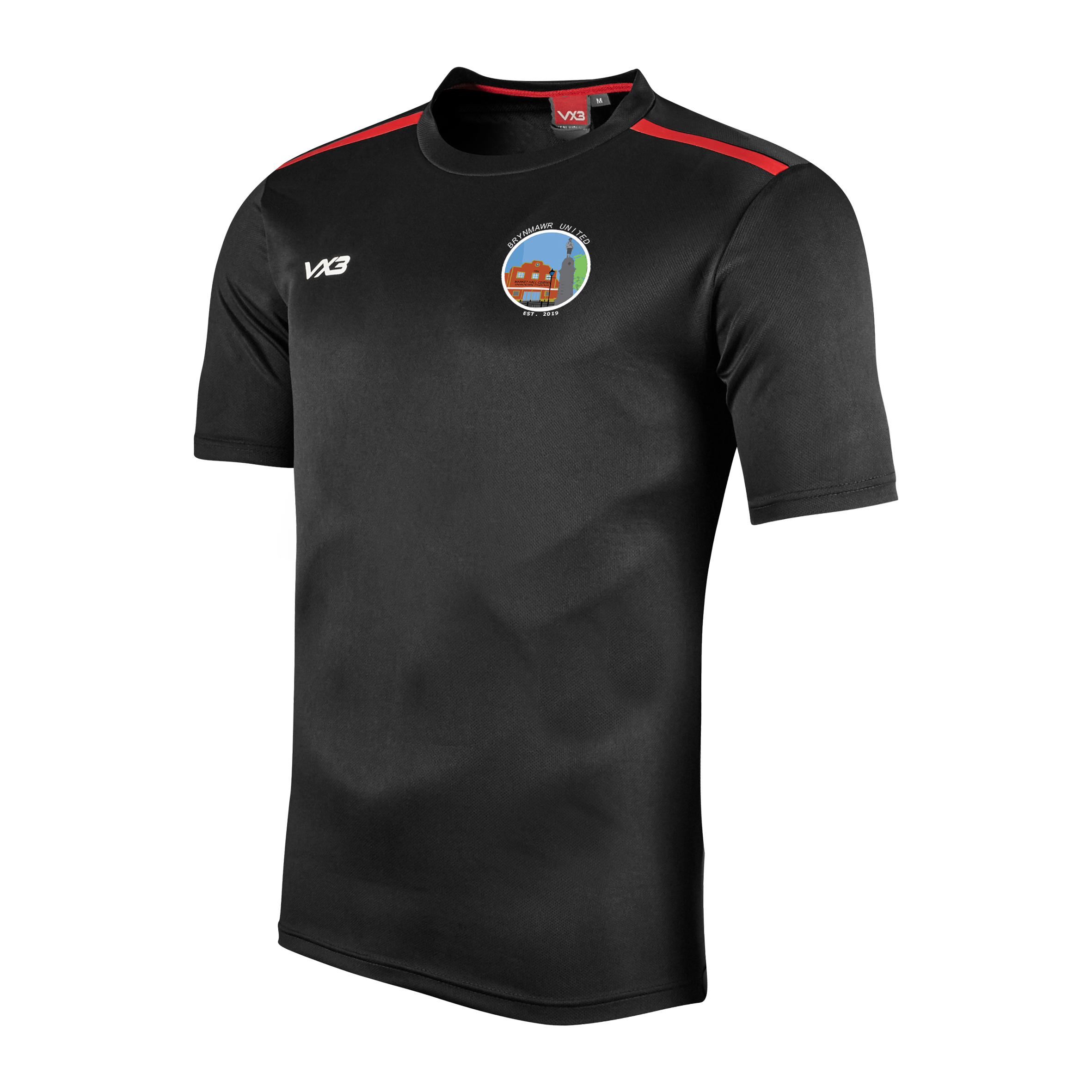 Brynmawr United FC Black/Red Fortis Ladies Tee