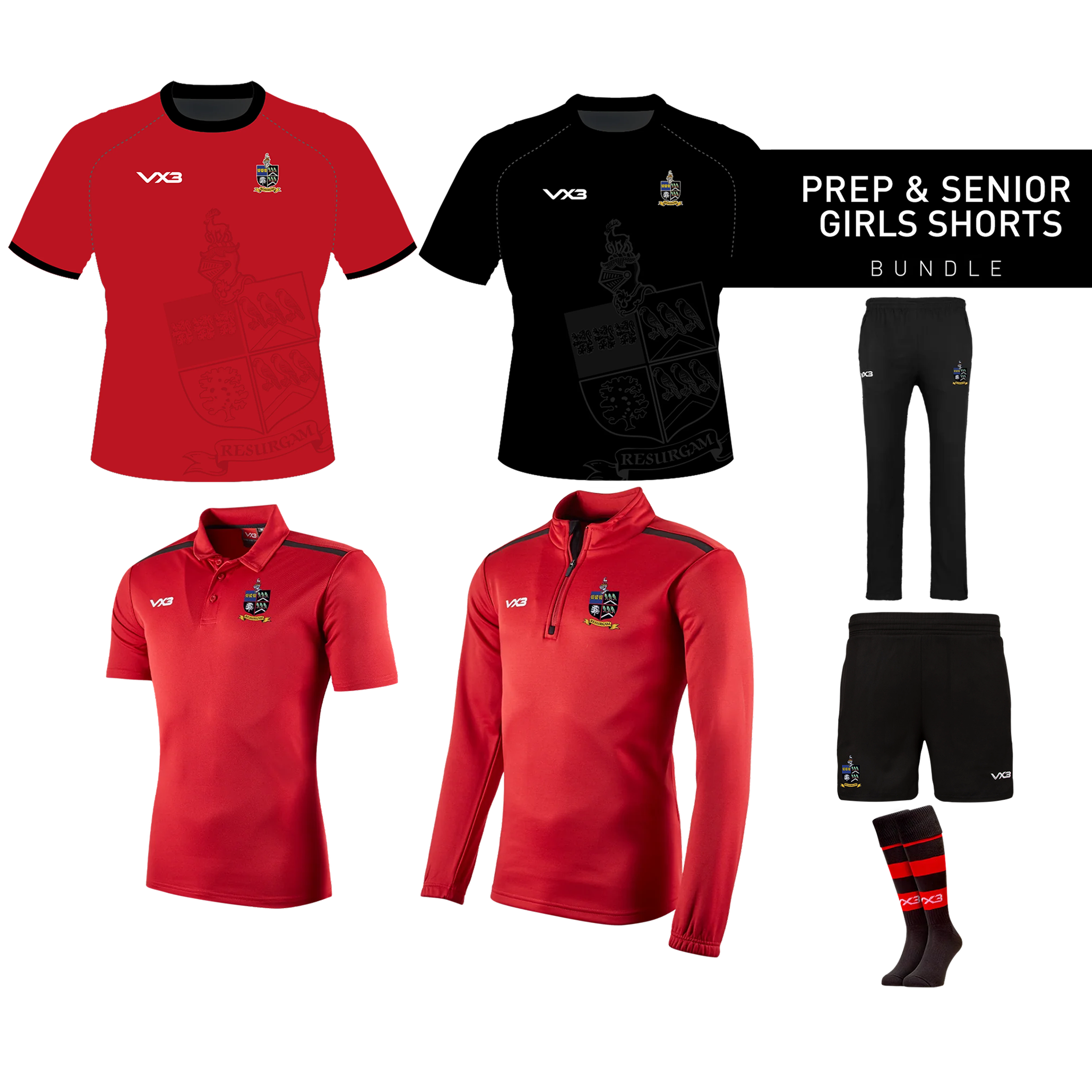 Moyles Court Essential Prep & Senior Girls Shorts Bundle *YOUTH SIZING*