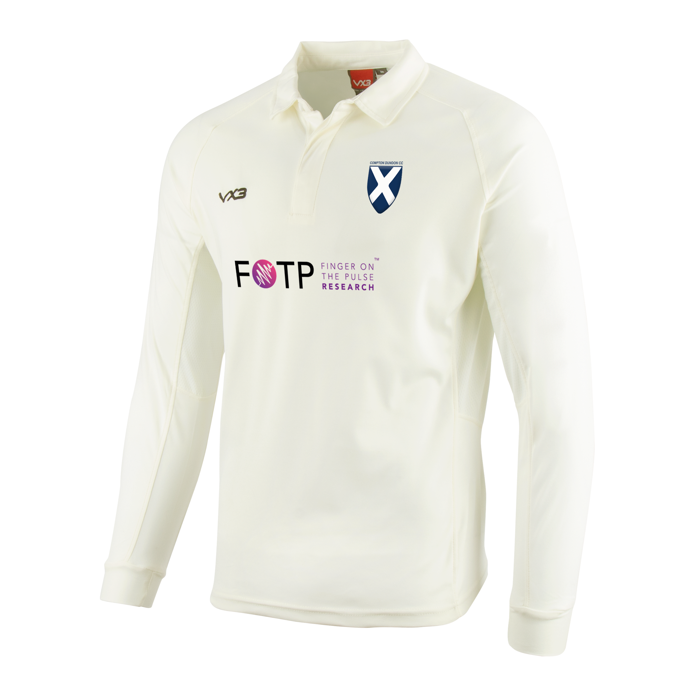 Compton Dundon Cricket Club Whites Long Sleeve Shirt - Youth Sponsor