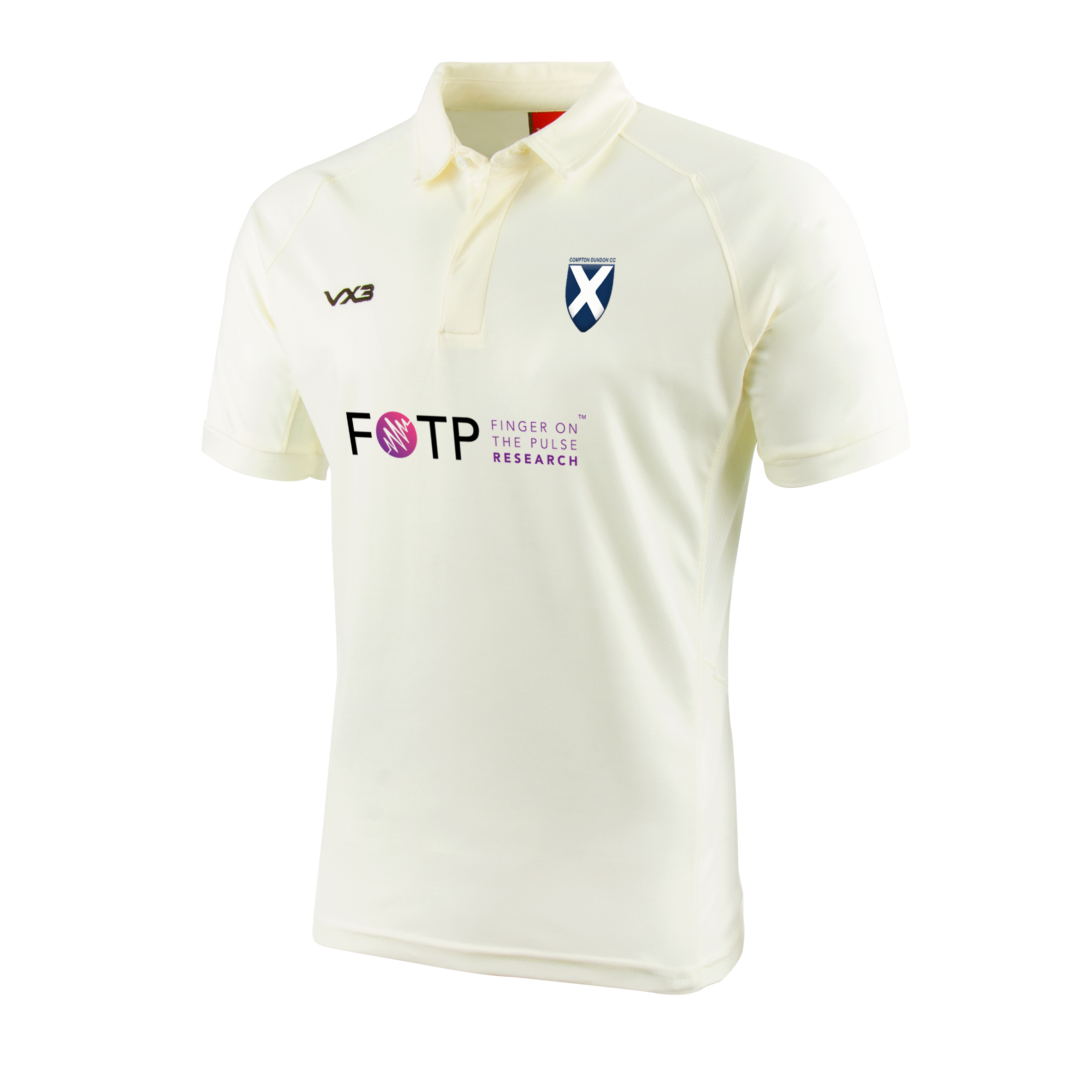 Compton Dundon Cricket Club Whites Short Sleeve Shirt - Youth Sponsor