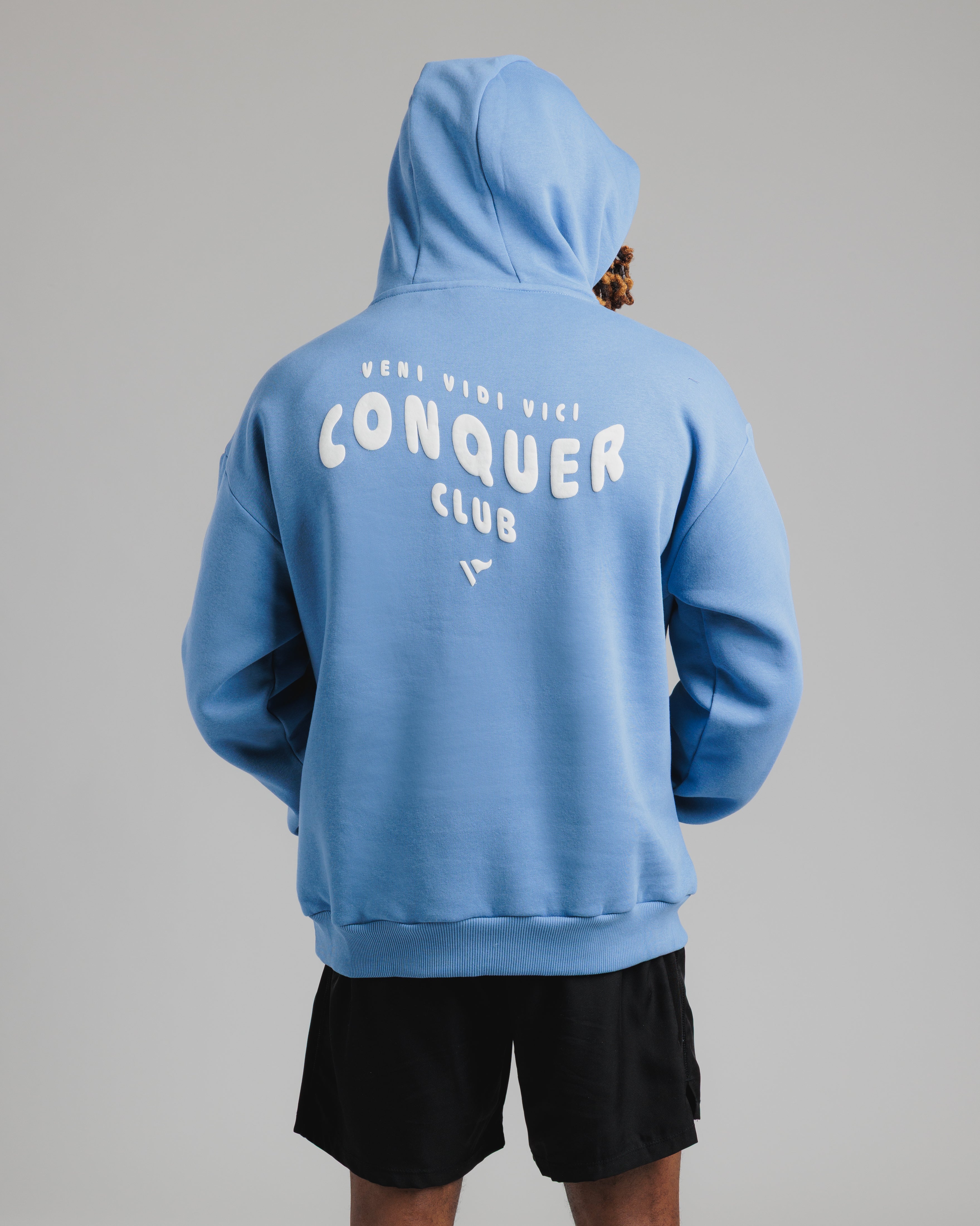 Conquer Club Hoodie Pacific/Pure White