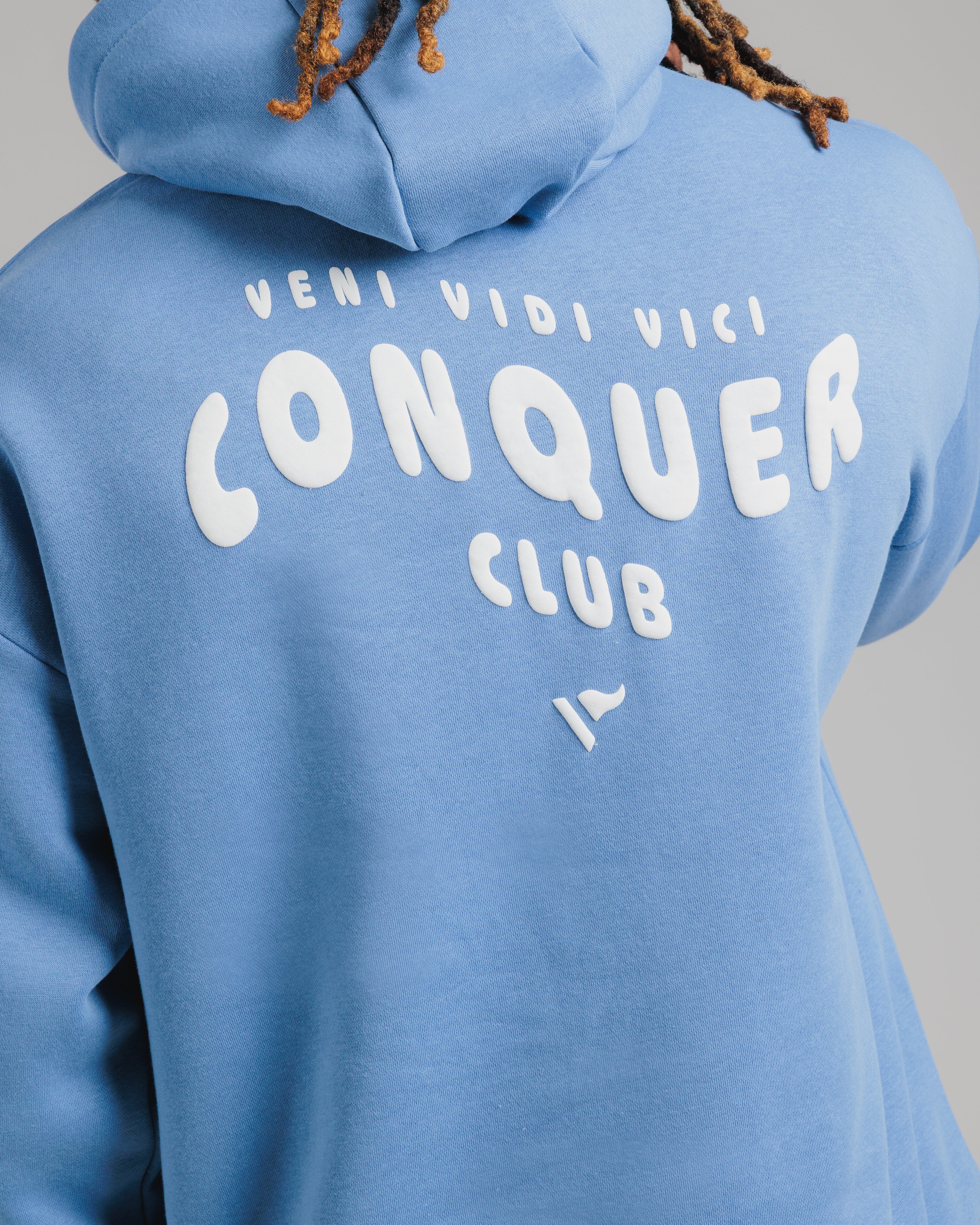 Conquer Club Hoodie Pacific/Pure White