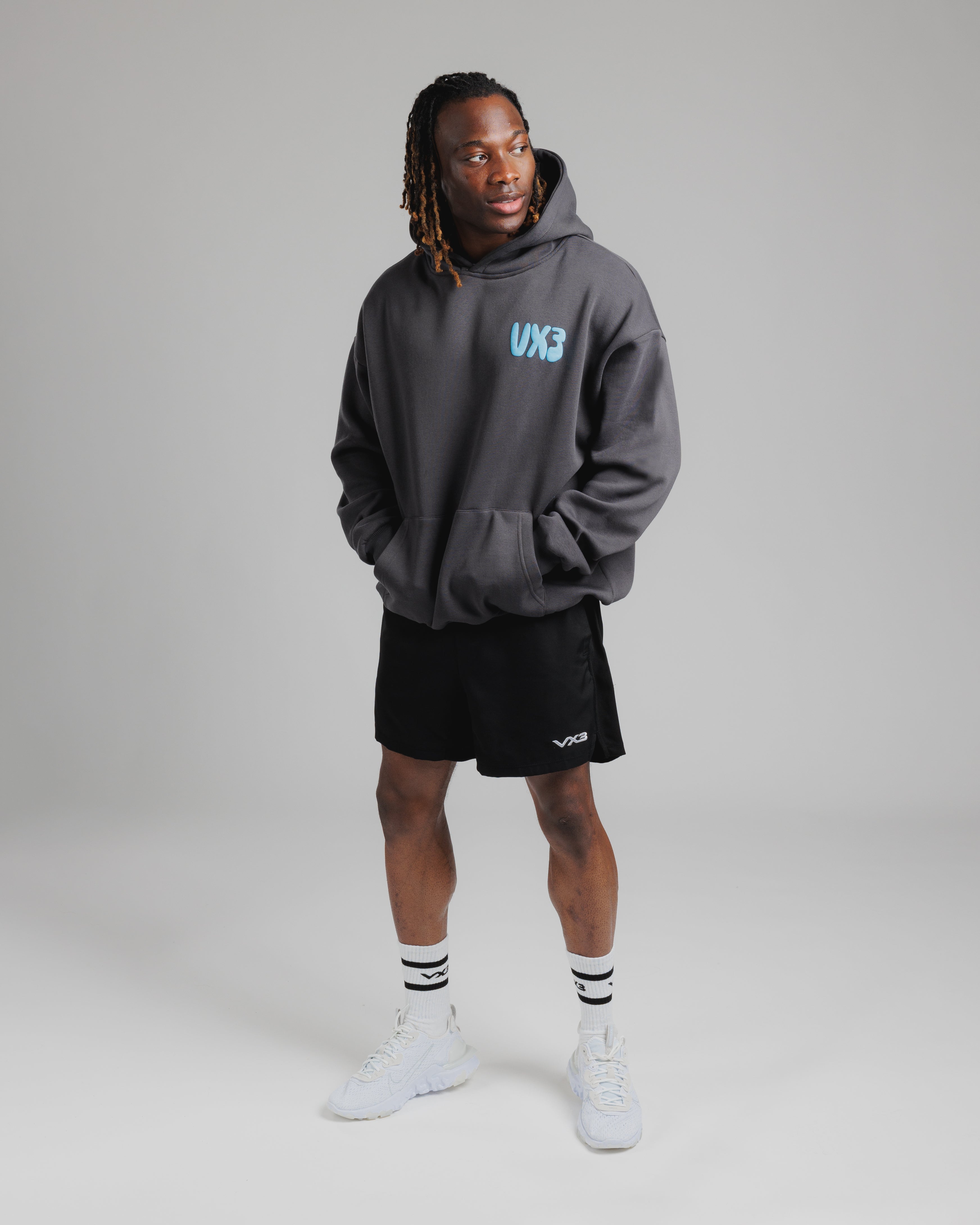 Conquer Club Hoodie Carbon/Baby Blue