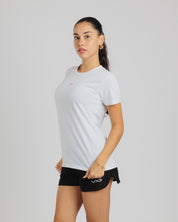Conquer Ladies Tee White/Hot Pink