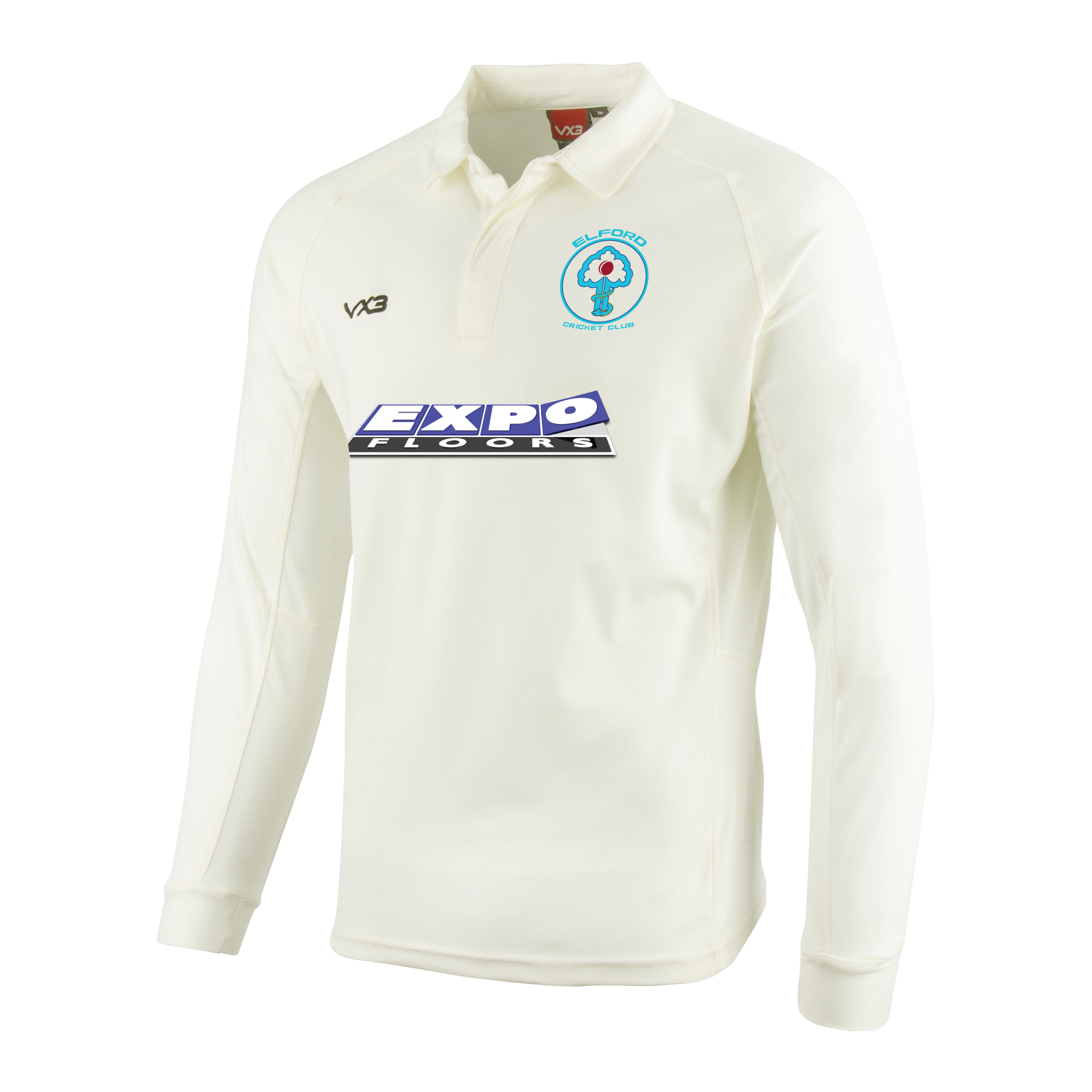 Elford Cricket Club Cricket Whites Long Sleeve Shirt