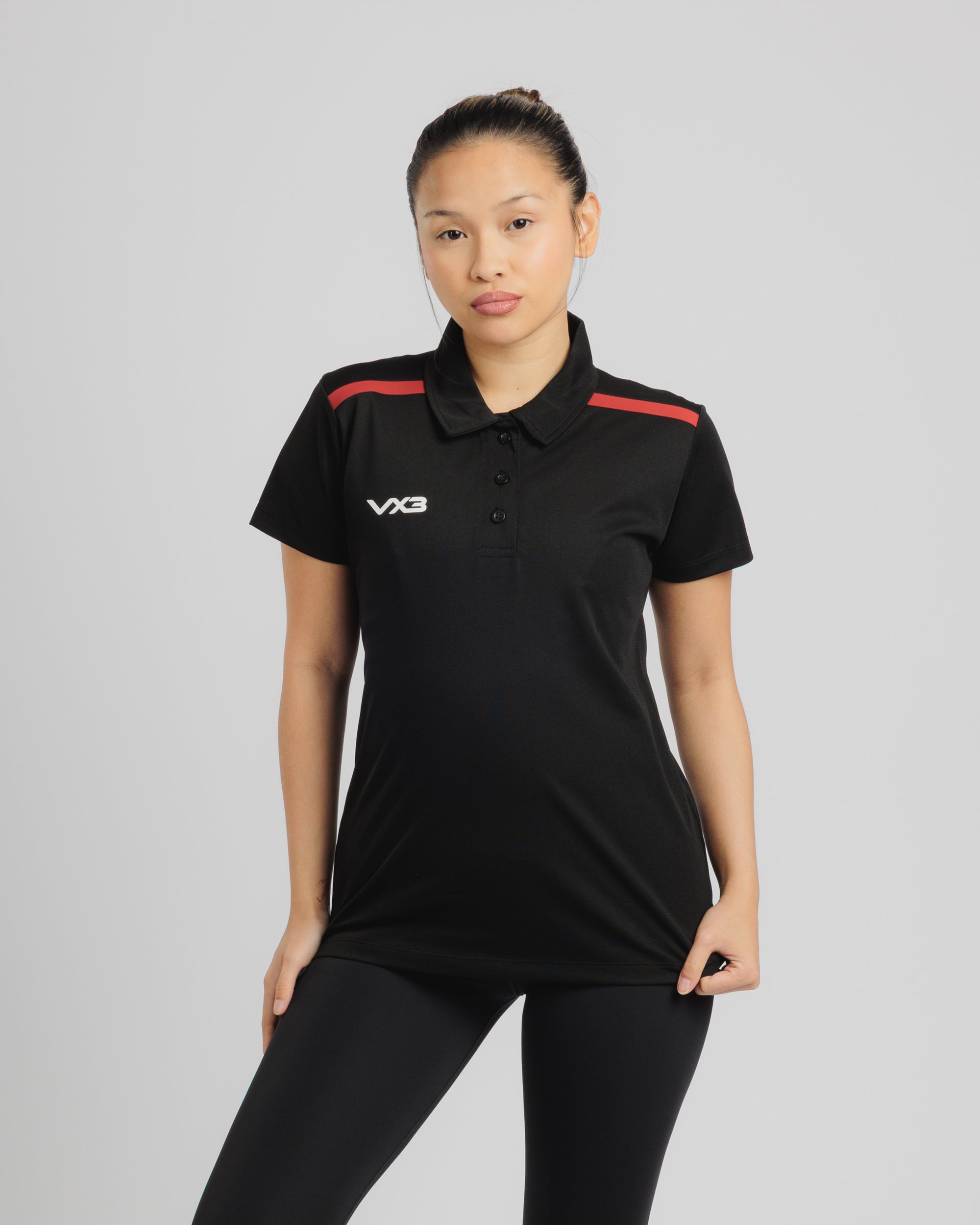 Fortis Ladies Polo Black/Red