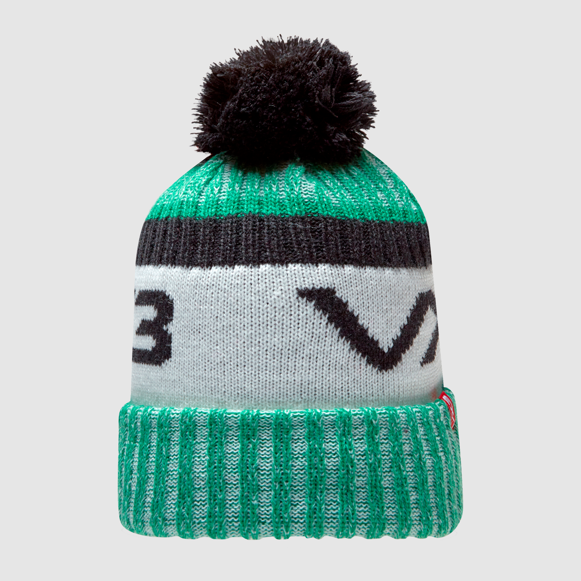 Green and hot sale white bobble hat