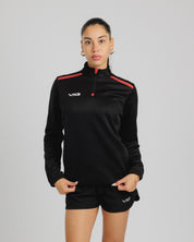 Fortis Ladies Quarter Zip Sweat Black/Red