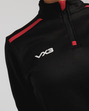 Fortis Ladies Quarter Zip Sweat Black/Red