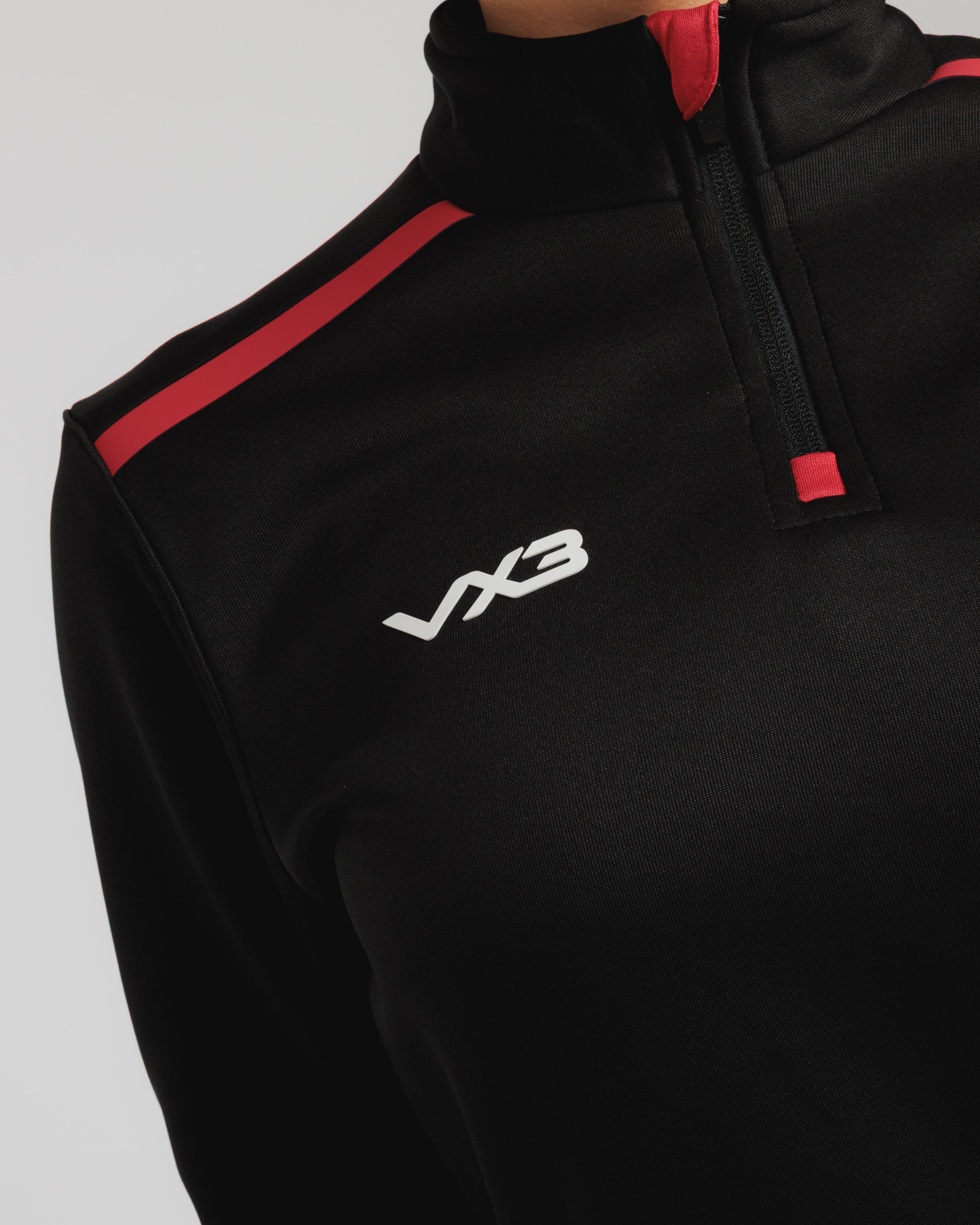 Fortis Ladies Quarter Zip Sweat Black/Red