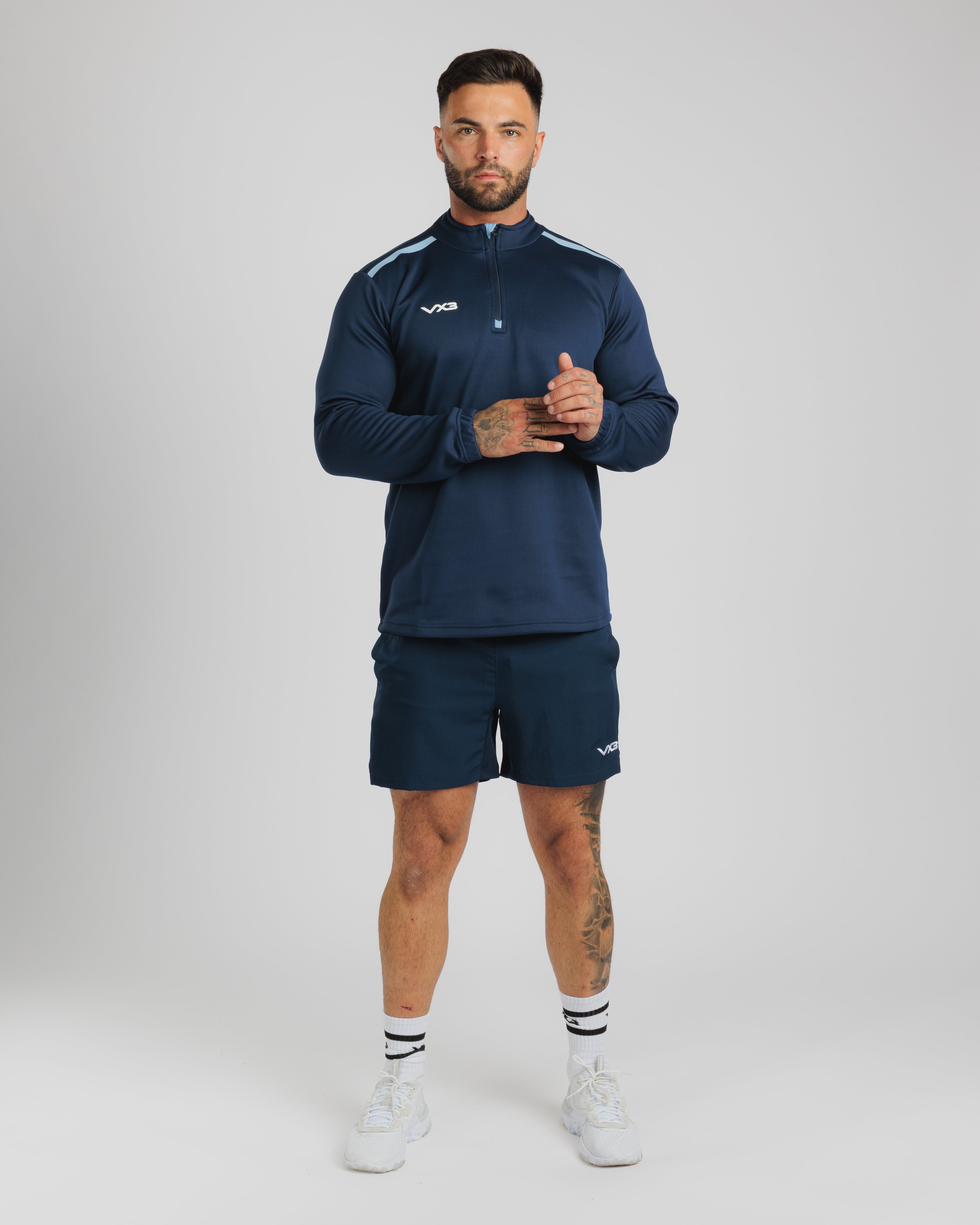 Fortis Quarter Zip Sweat Navy/Sky