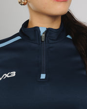 Fortis Ladies Quarter Zip Sweat Navy/Sky
