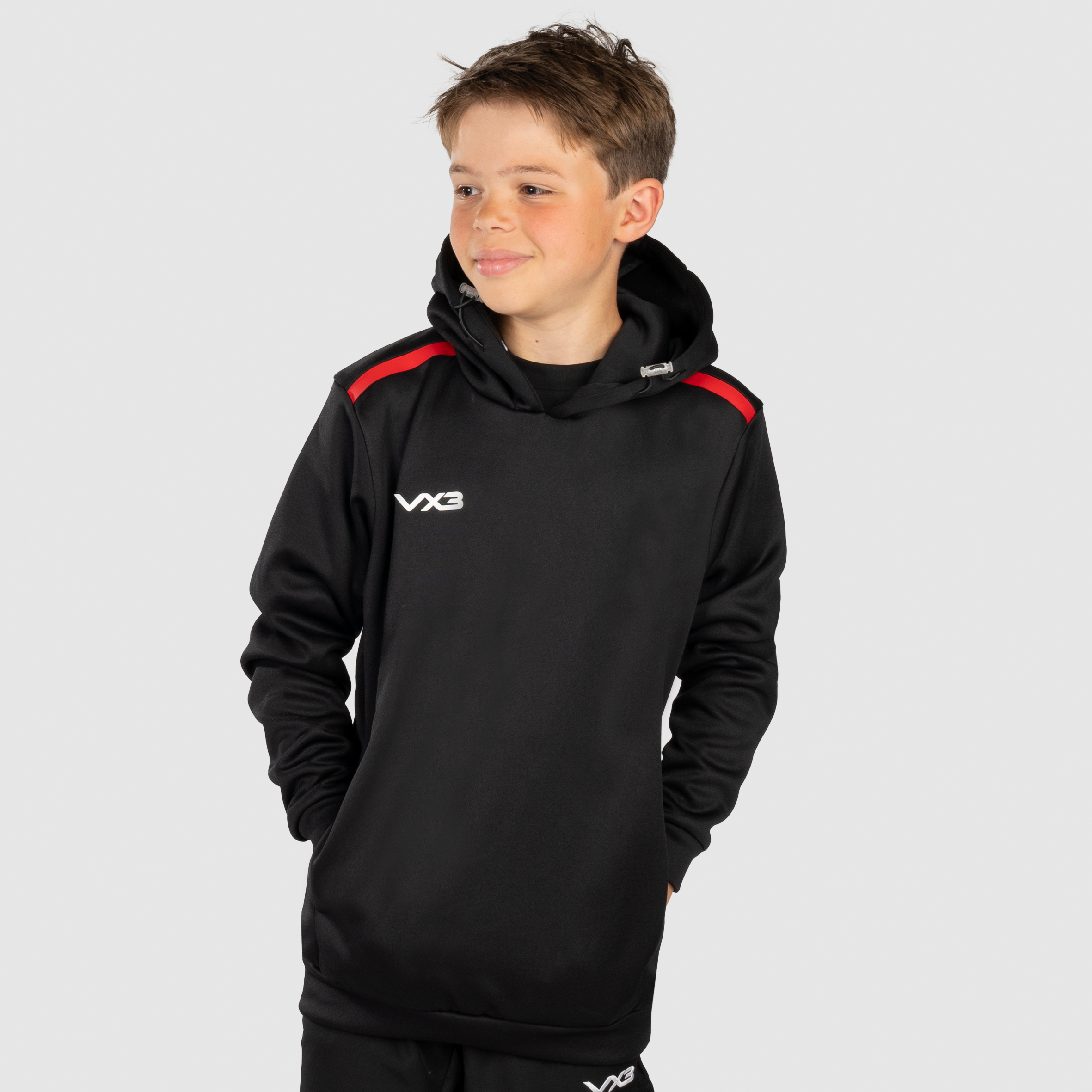 Fortis Youth Hoodie Black/Red