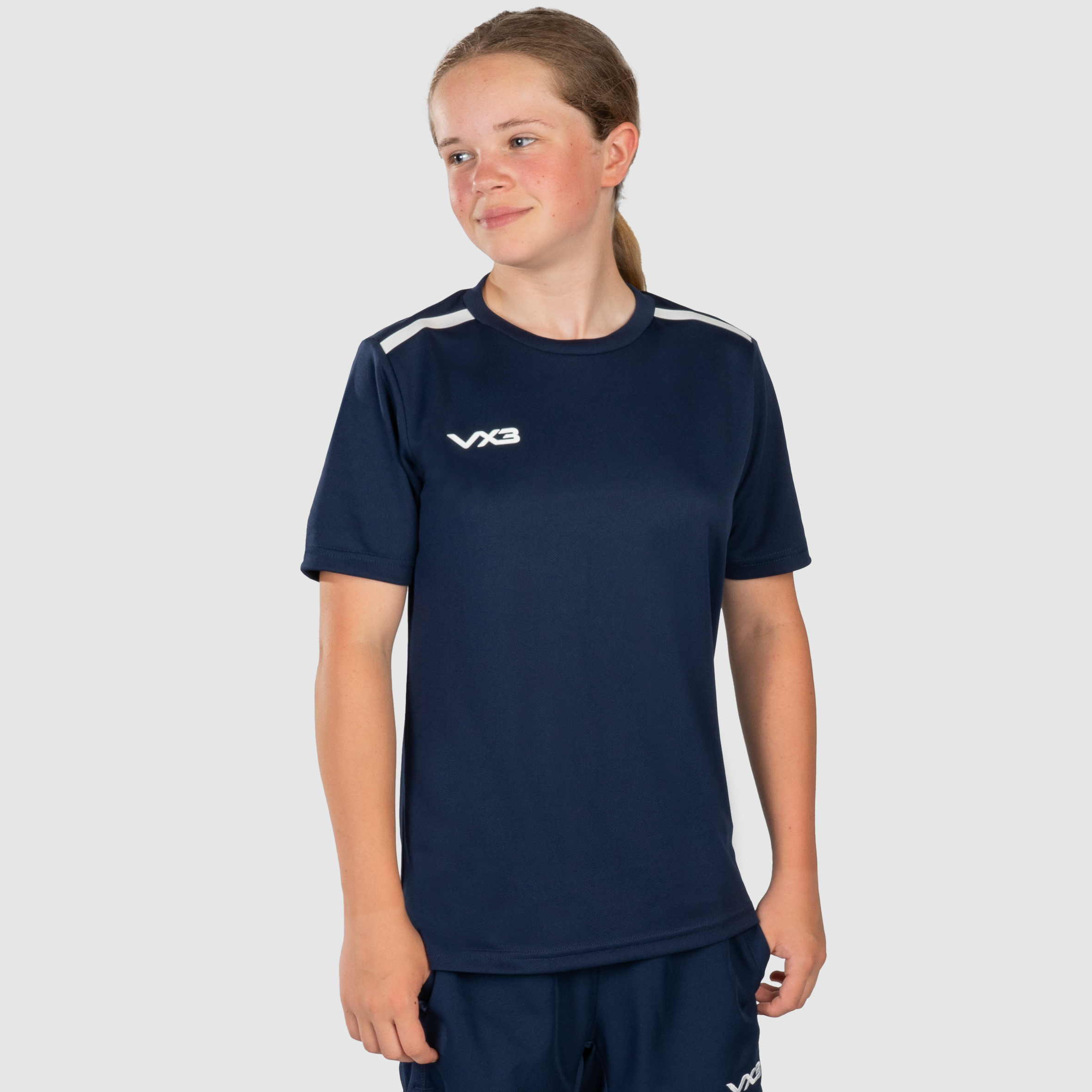 Fortis Youth Tee Navy/White