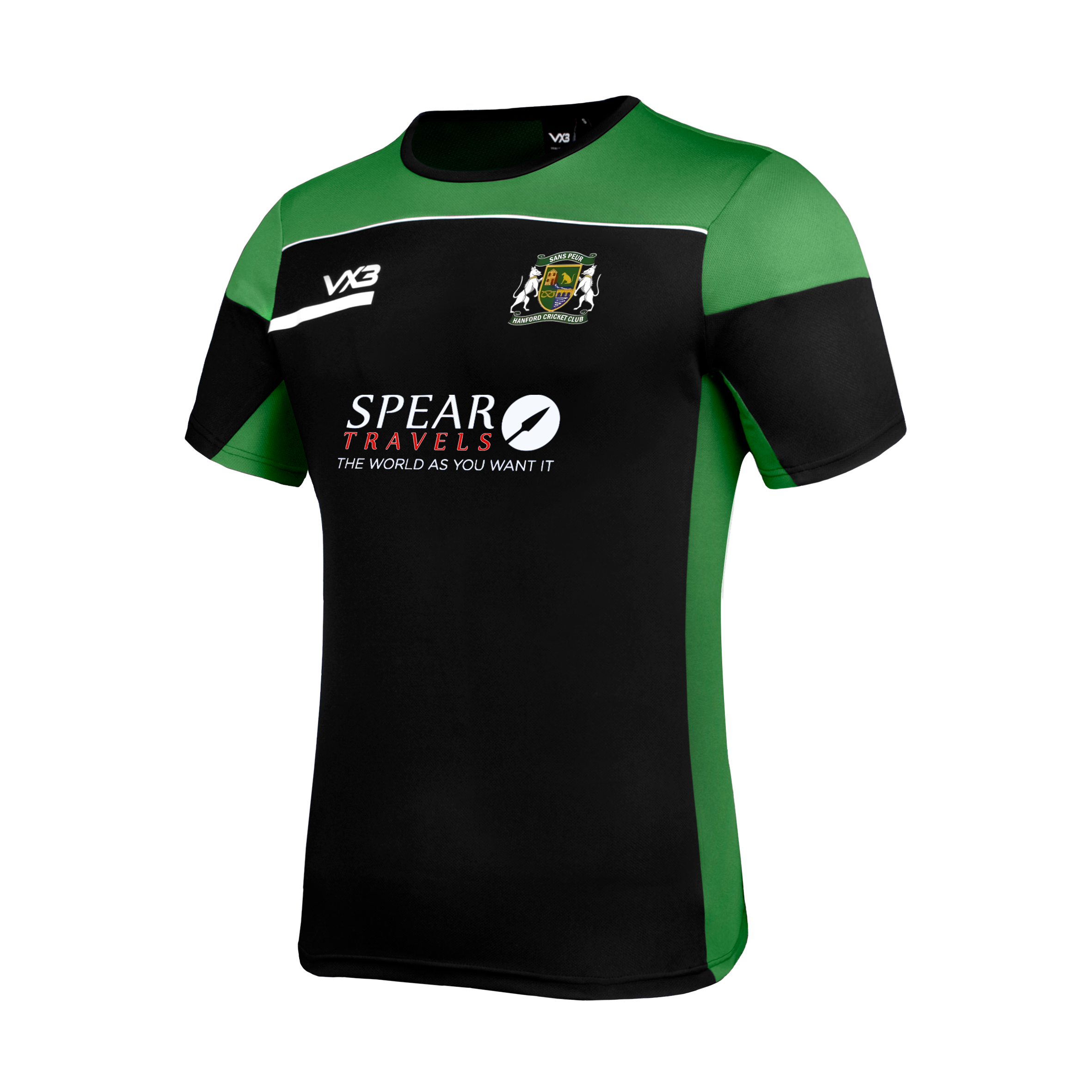 Hanford Cricket Club Junior Opus Tee - Black Emerald