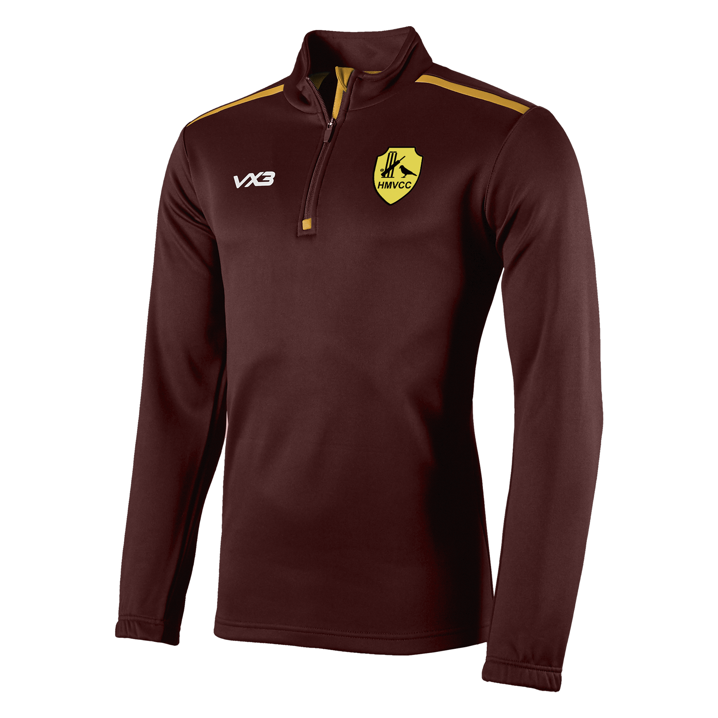 Heaton Mersey Village Cricket Club Maroon Fortis Quarter Zip Sweat