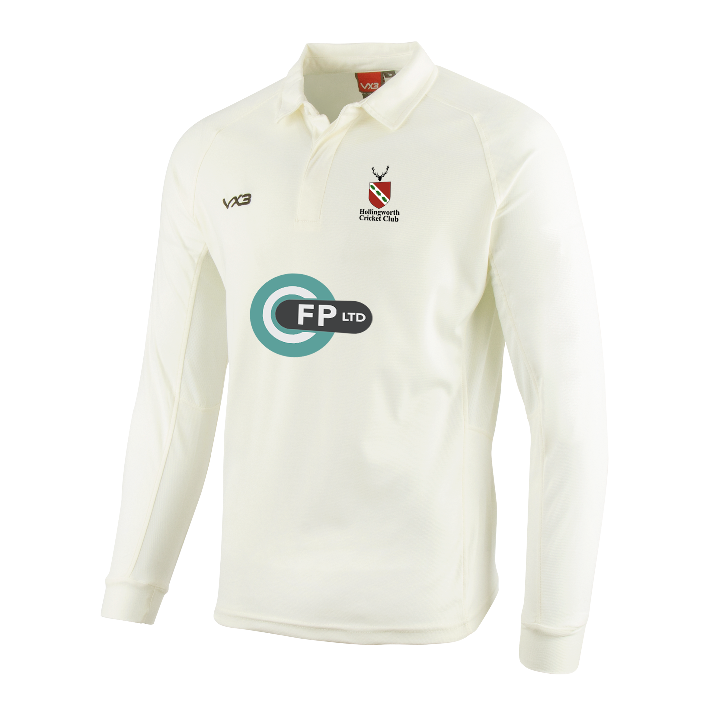 Hollingworth Cricket Club Cricket Whites Long Sleeve Shirt