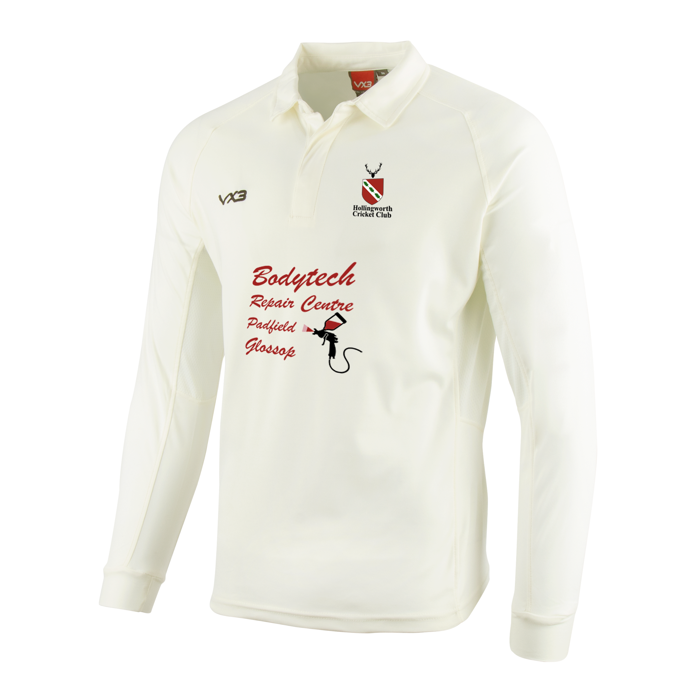 Hollingworth Cricket Club Cricket Whites Junior Long Sleeve Shirt