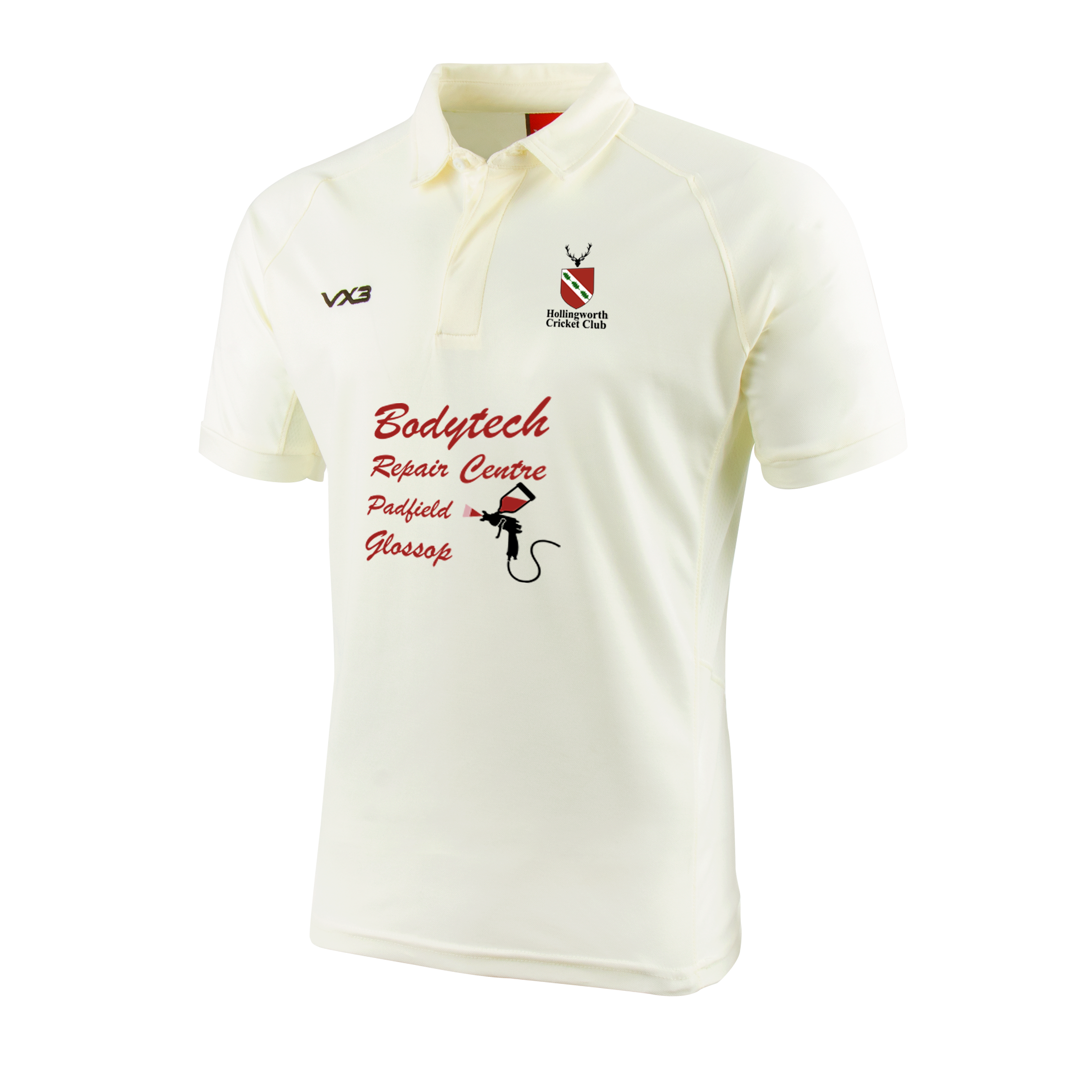 Hollingworth Cricket Club Cricket Whites Junior Short Sleeve Shirt