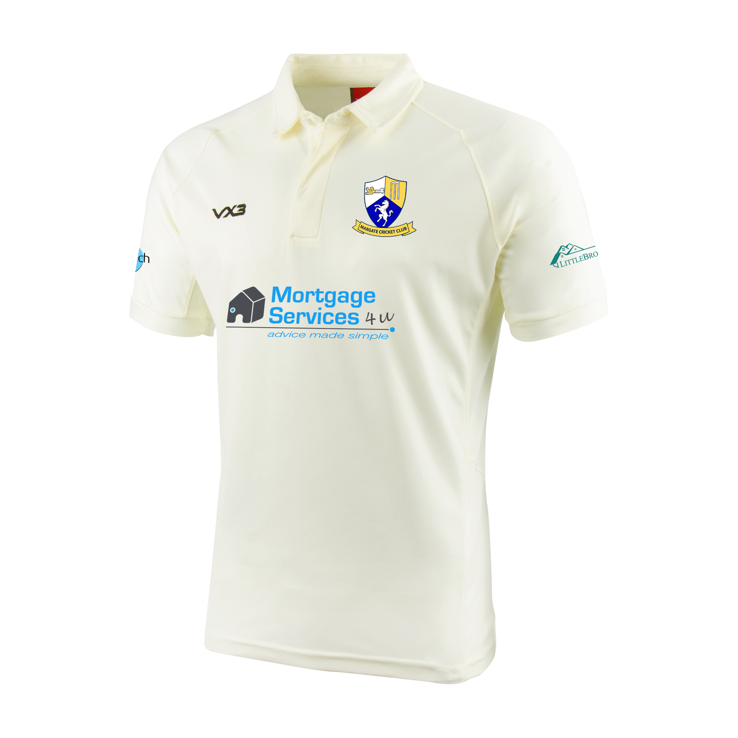 Margate CC Cricket Whites Youth Short Sleeve Shirt