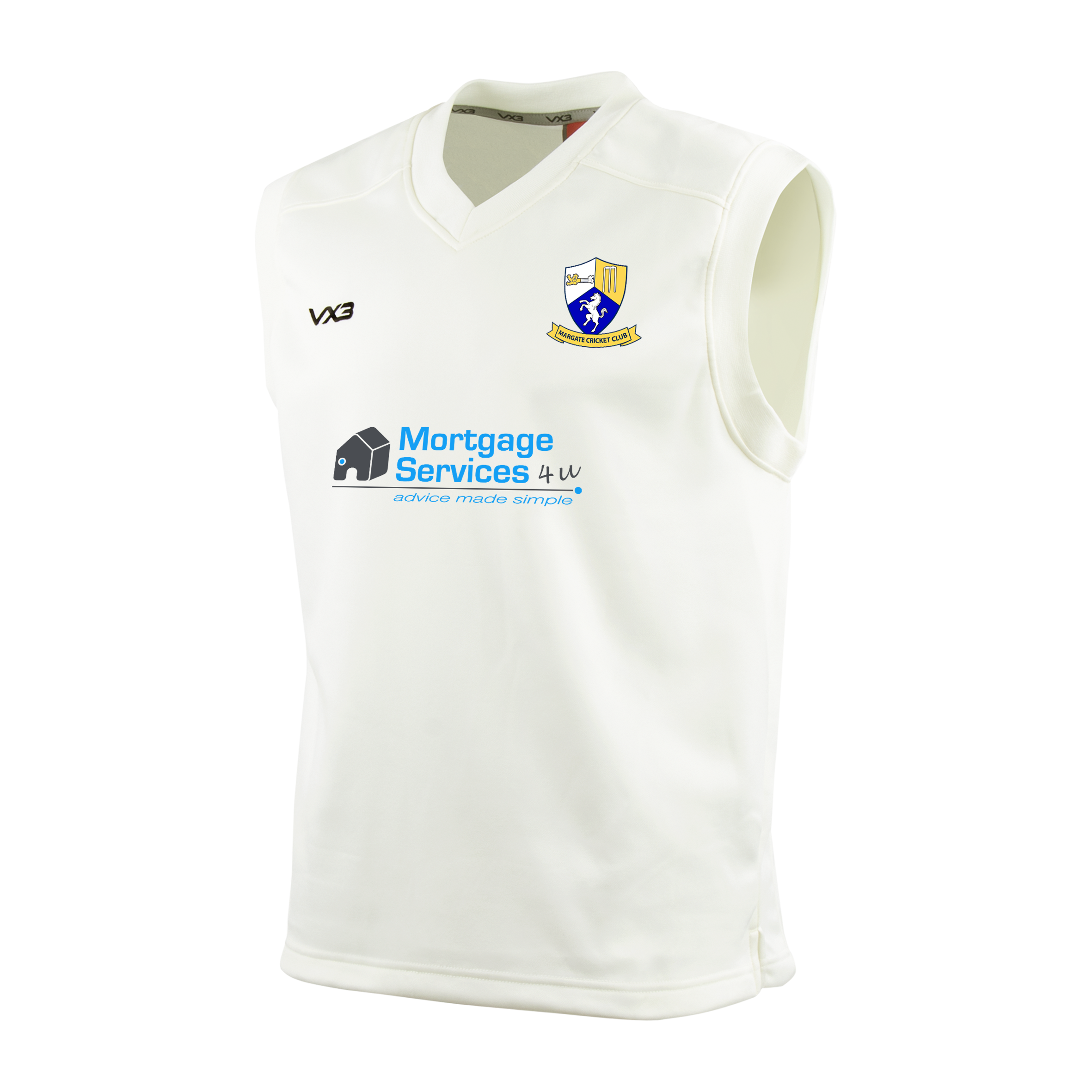 Margate CC Cricket Whites Youth Slipover Elite