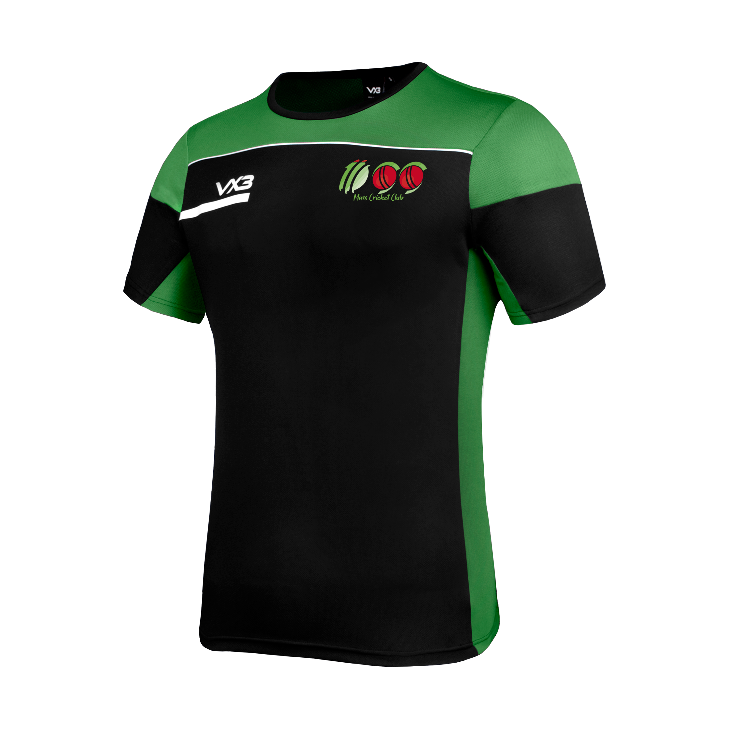 Mass Cricket Club Opus Tee Youth - Black Emerald