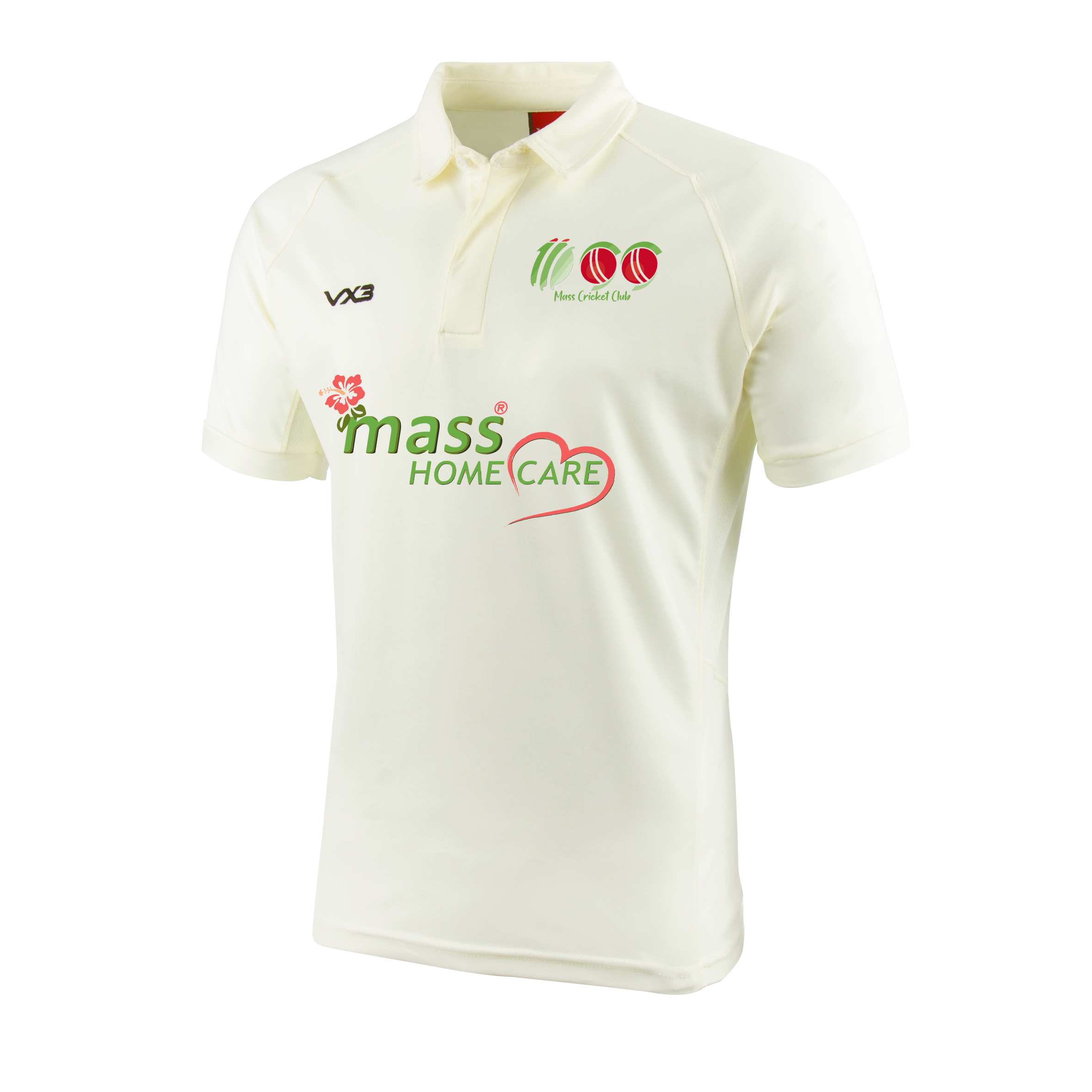 Mass Cricket Club Cricket Whites Youth Short Sleeve Shirt