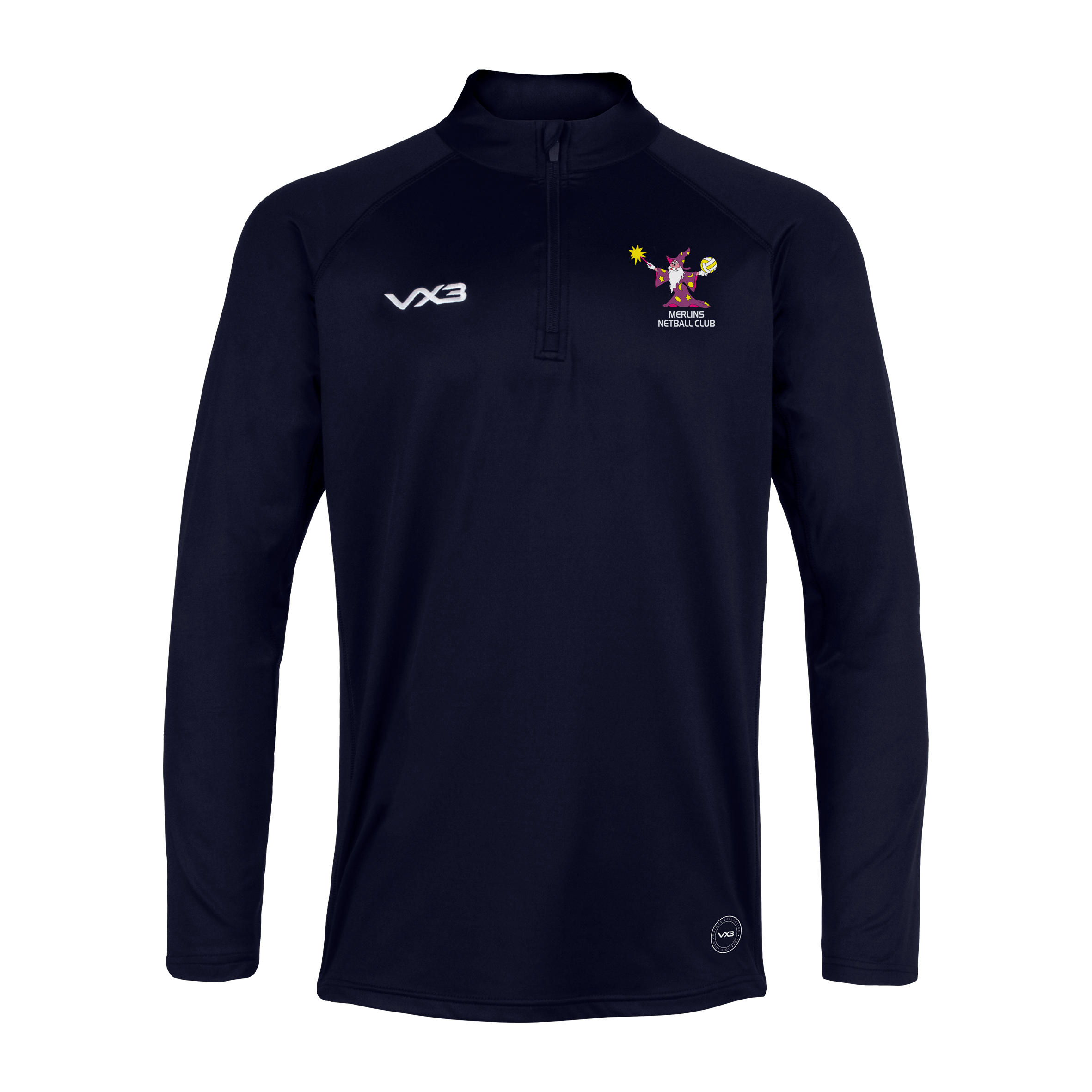 Merlins Netball Navy Primus Youth Quarter Zip
