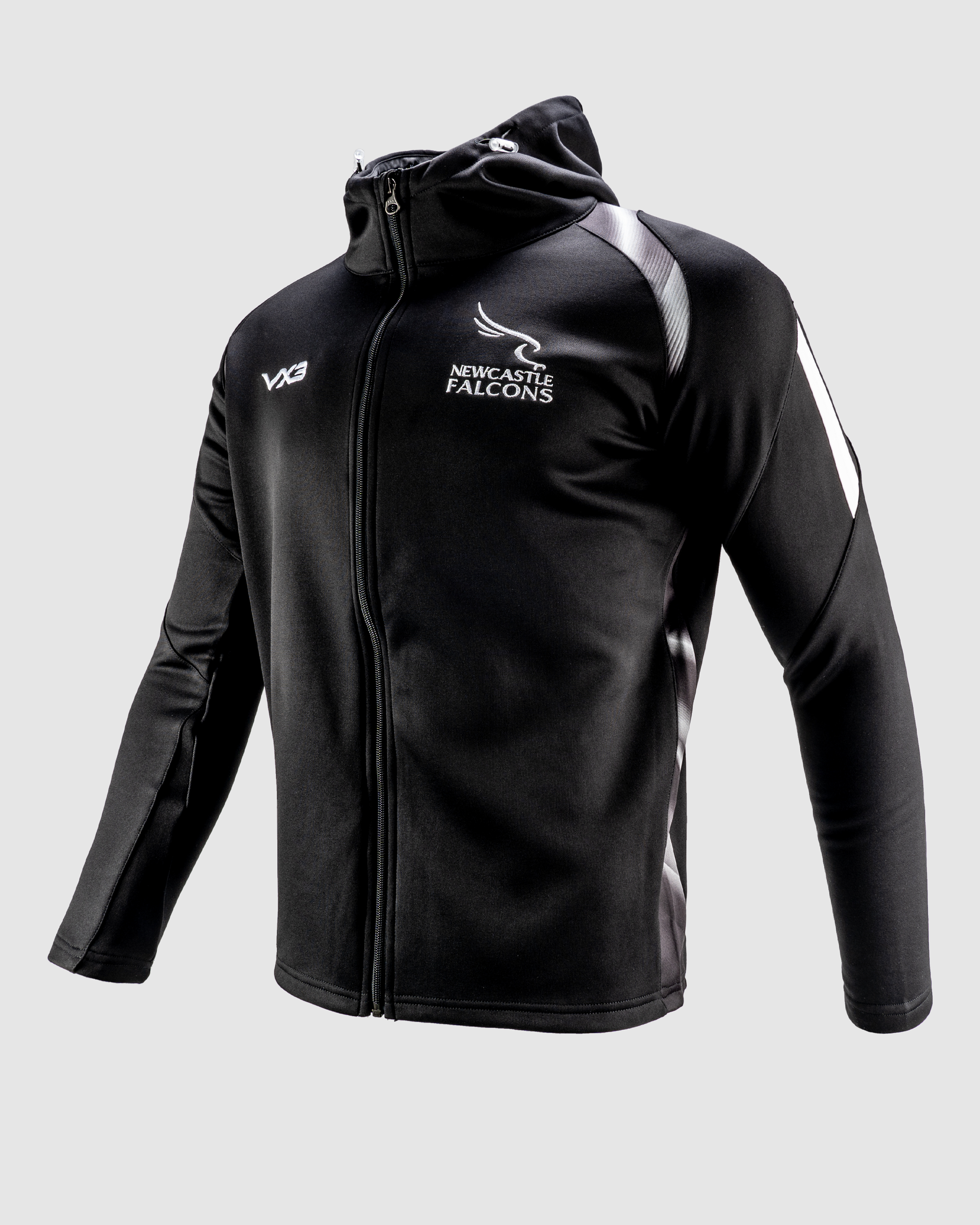 Newcastle Falcons 24/25 Youth Zip Up Hoodie- Black