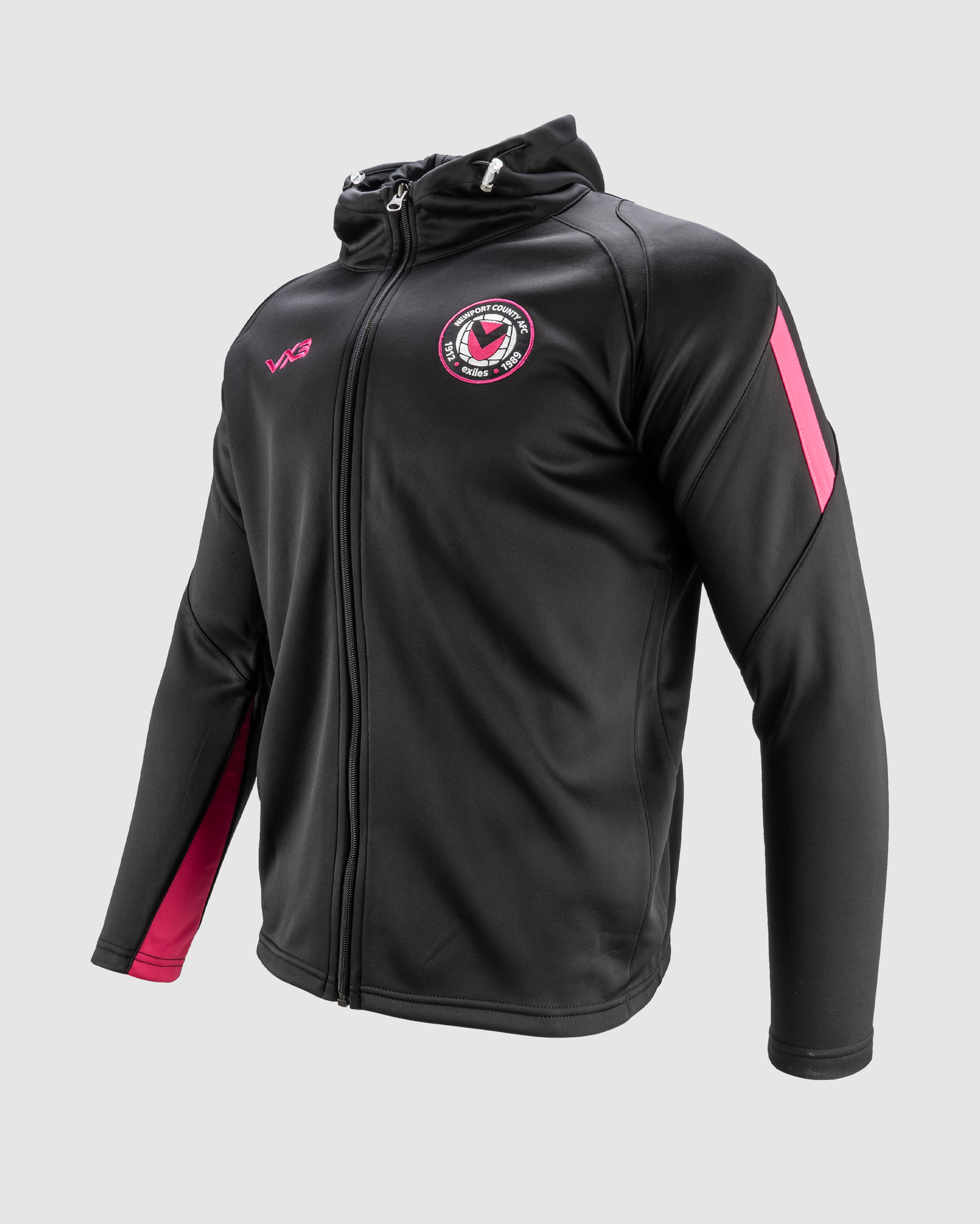 Newport County AFC 24/25 Zip Up Hoodie Black/Pink