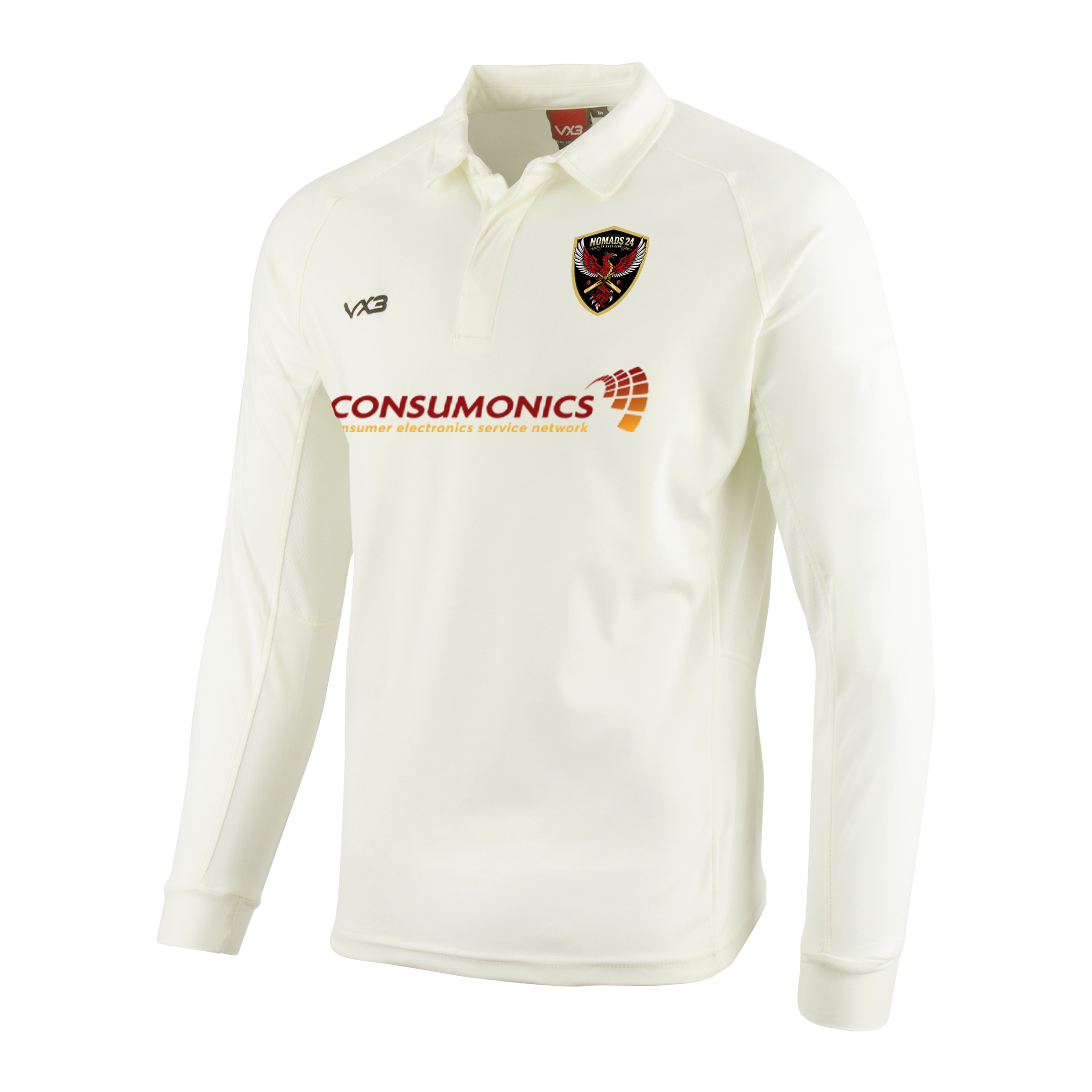 Nomads 24 Cricket Club Cricket Whites Youth Long Sleeve Shirt