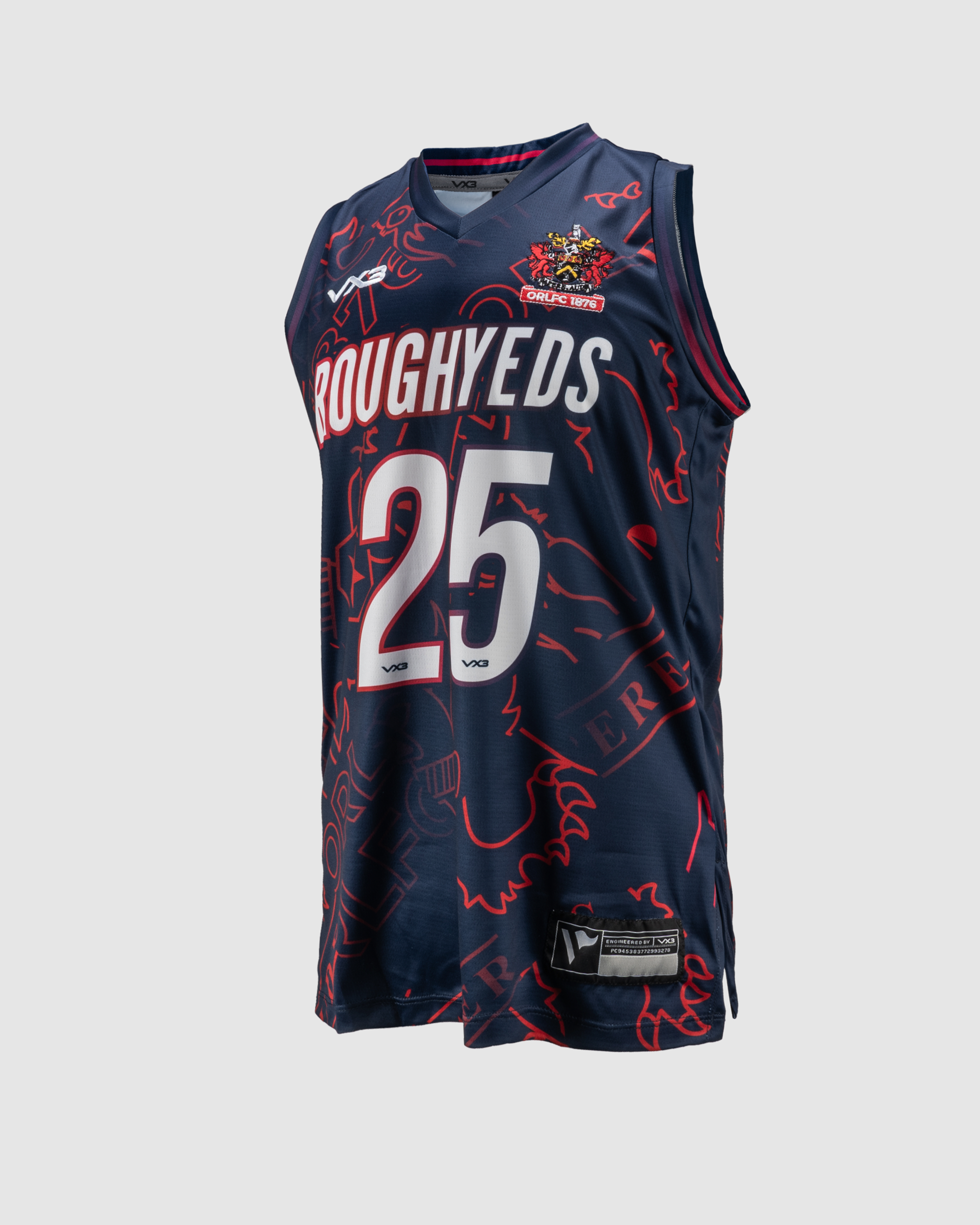 Oldham RLFC 2025 Elite Basketball Vest Navy/Red