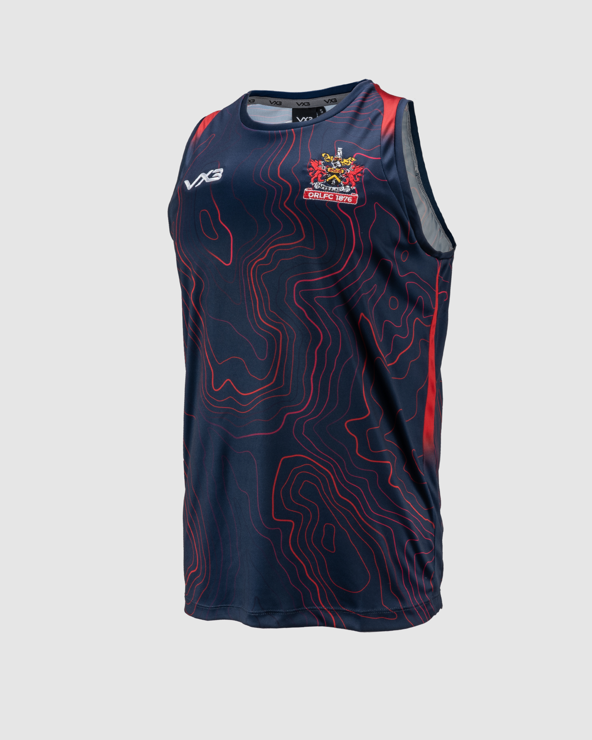 Oldham RLFC 2025 Quadrigo Training Vest Navy/Red