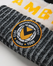 Newport County AFC 24/25 Bobble Hat- Black/White/Amber