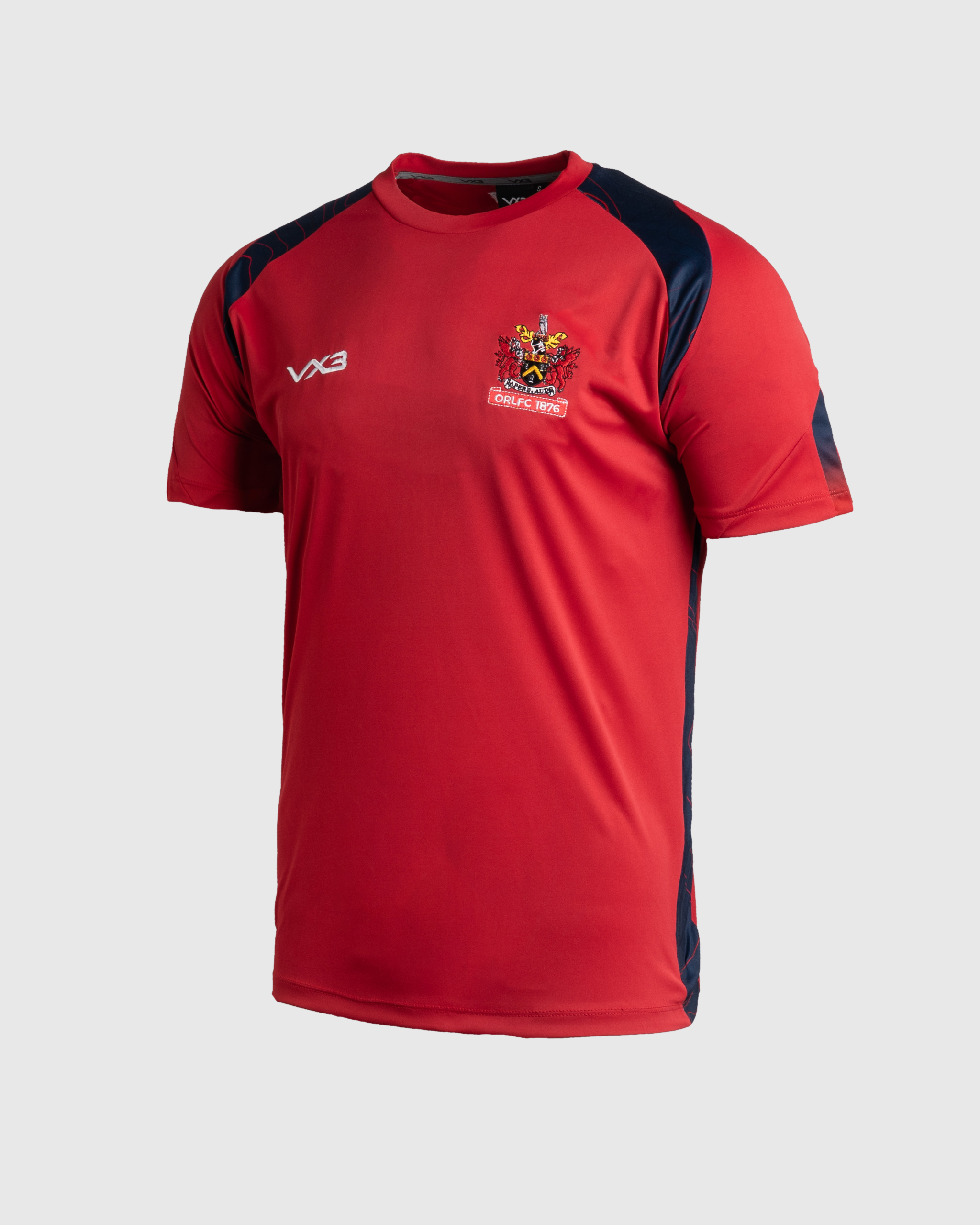 Oldham RLFC 2025 Quadrigo Training Tee Red/Navy
