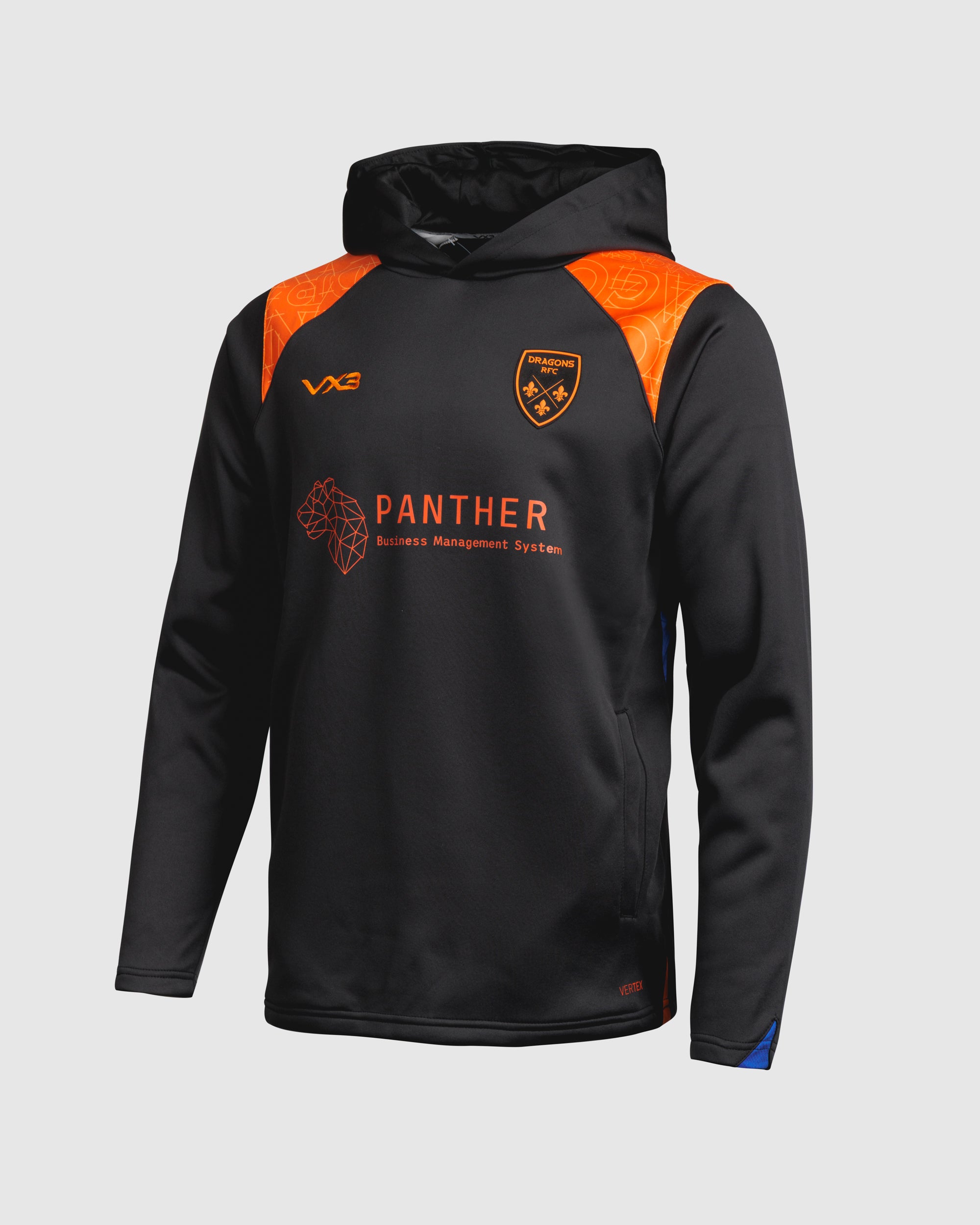 Dragons RFC 25/26 Vertex Training Hoodie Womens Black/Bright Orange/Royal
