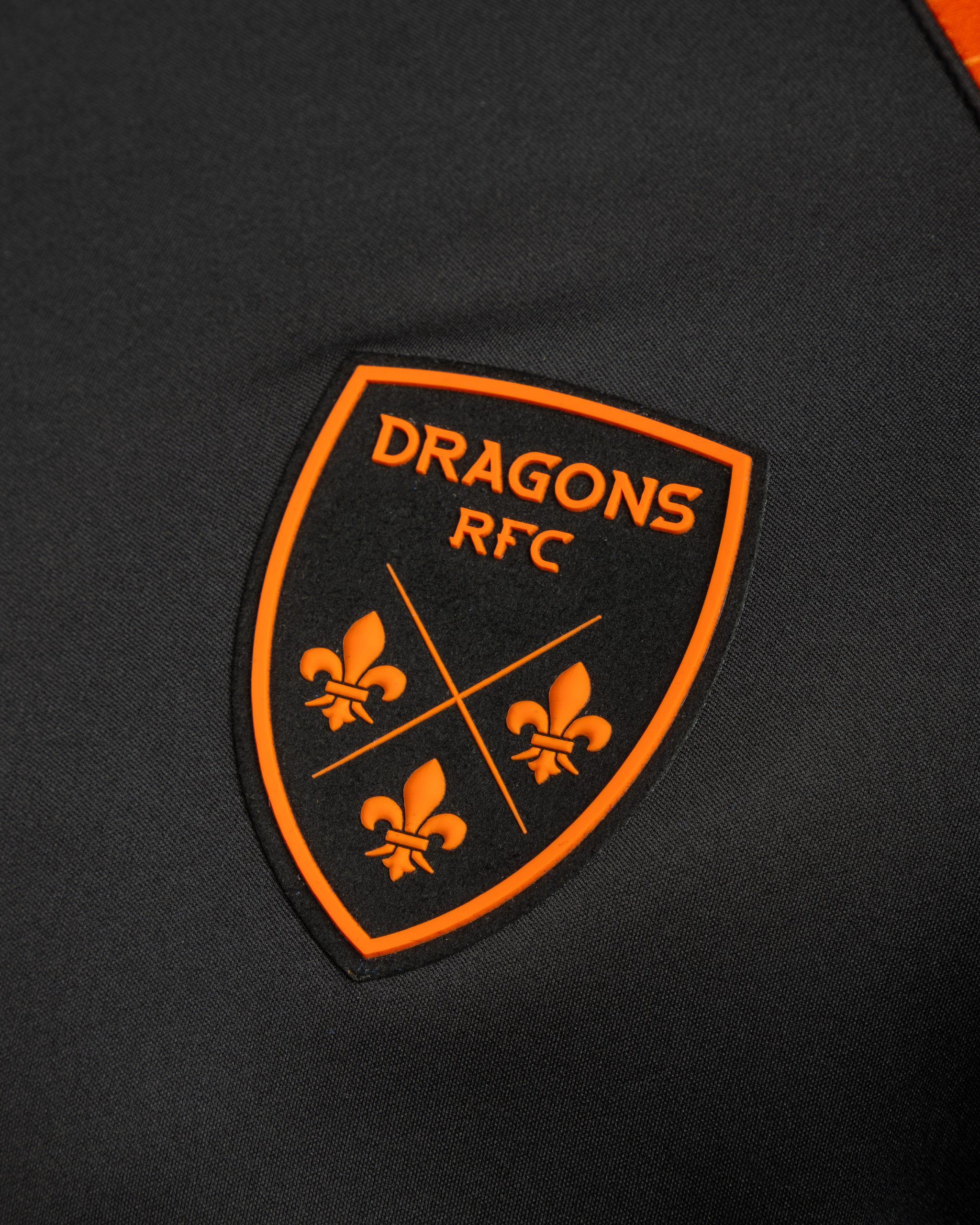 Dragons RFC 25/26 Vertex Zip Up Hoodie Black/Bright Orange/Royal