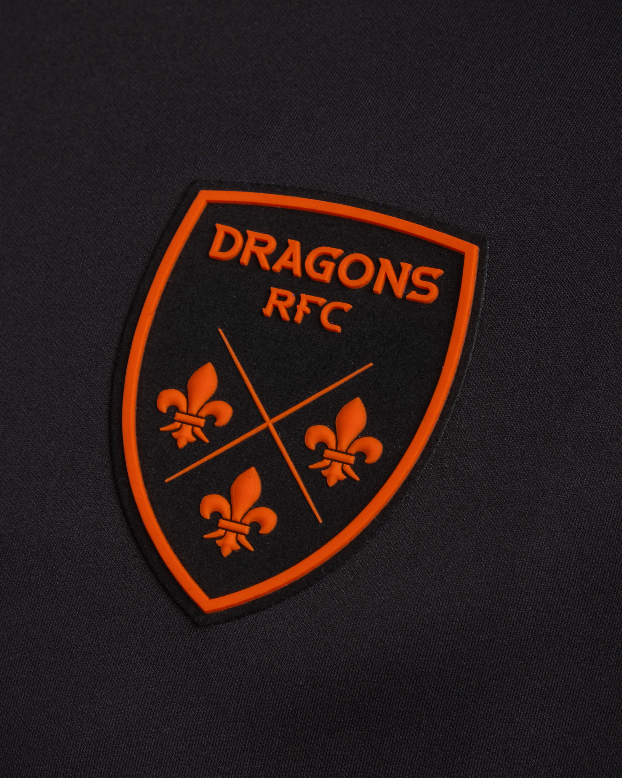 Dragons RFC 25/26 Vertex Half Zip Top Black/Bright Orange/Royal