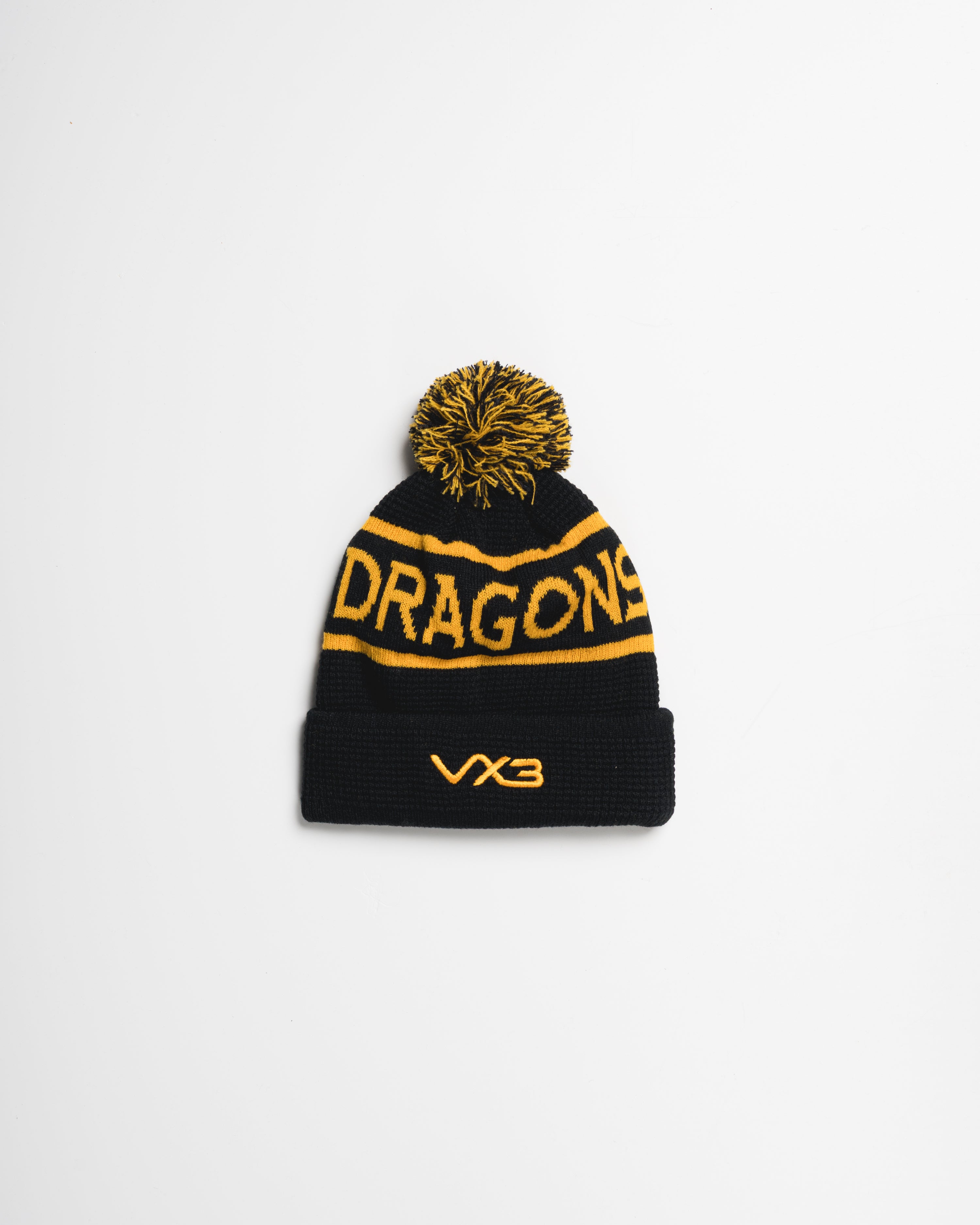 Dragons RFC 25/26 Bobble Hat Black/Amber