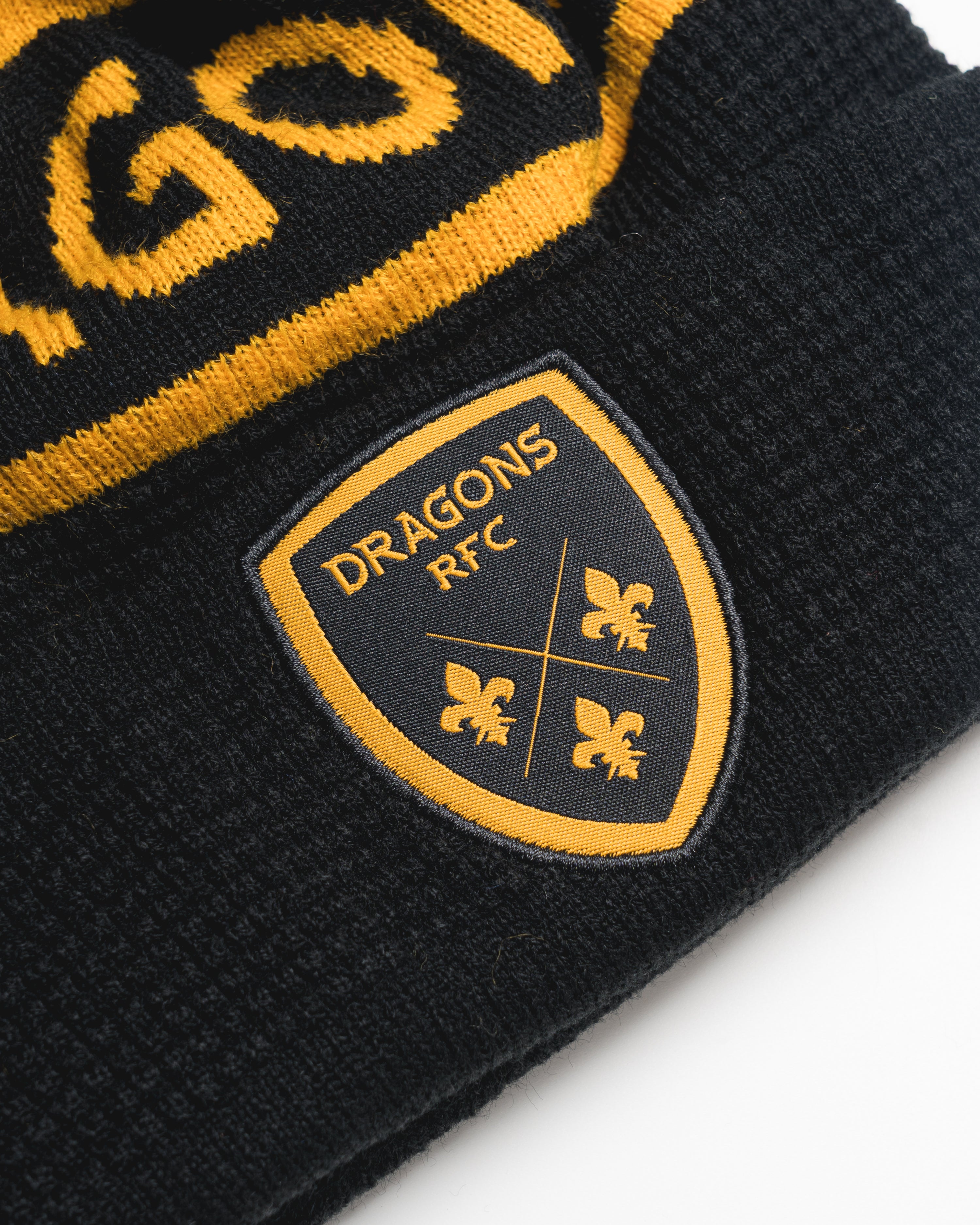 Dragons RFC 25/26 Bobble Hat Black/Amber
