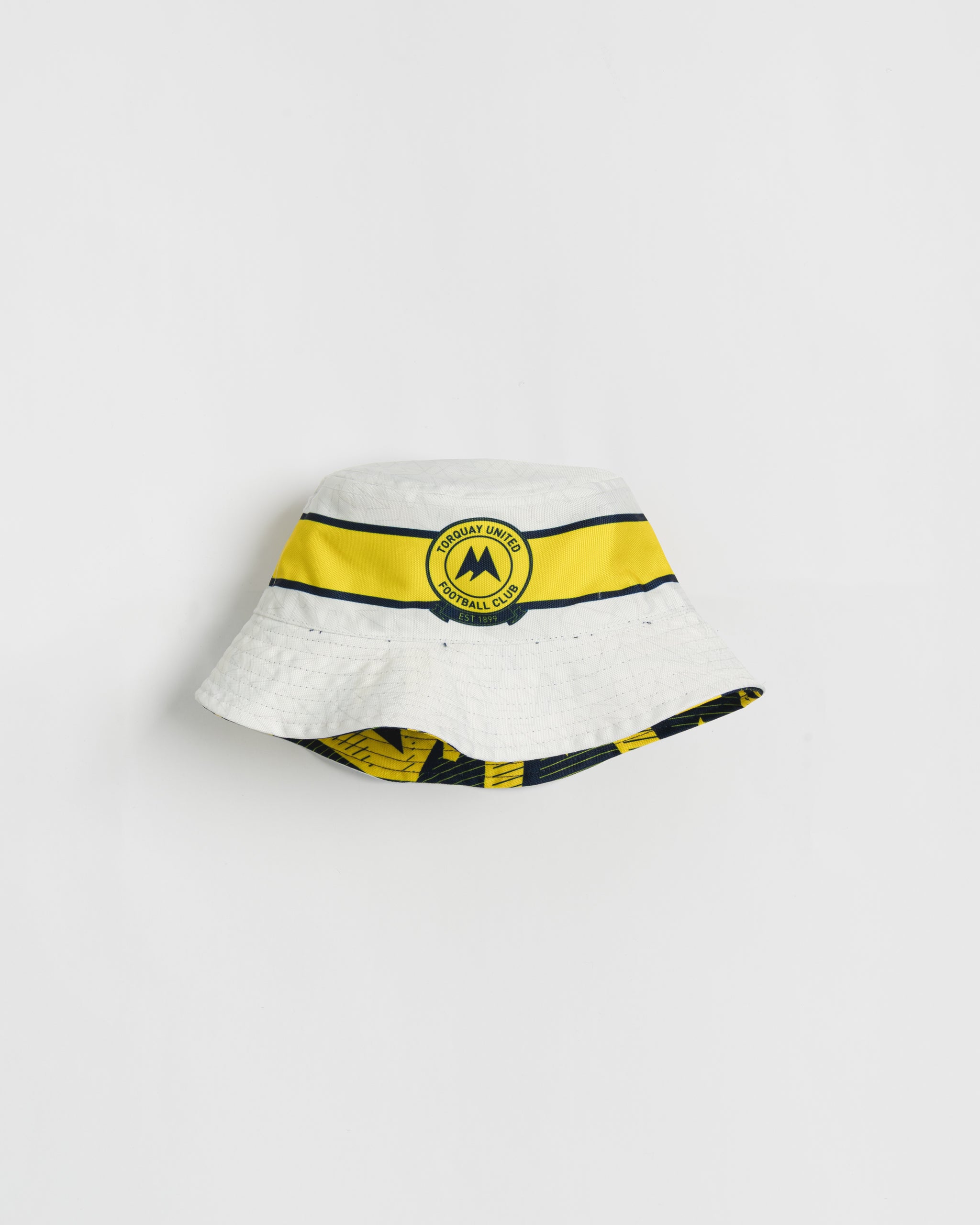 Torquay United FC 25/26  Reversible Bucket Hat White/Cool Grey/Yellow