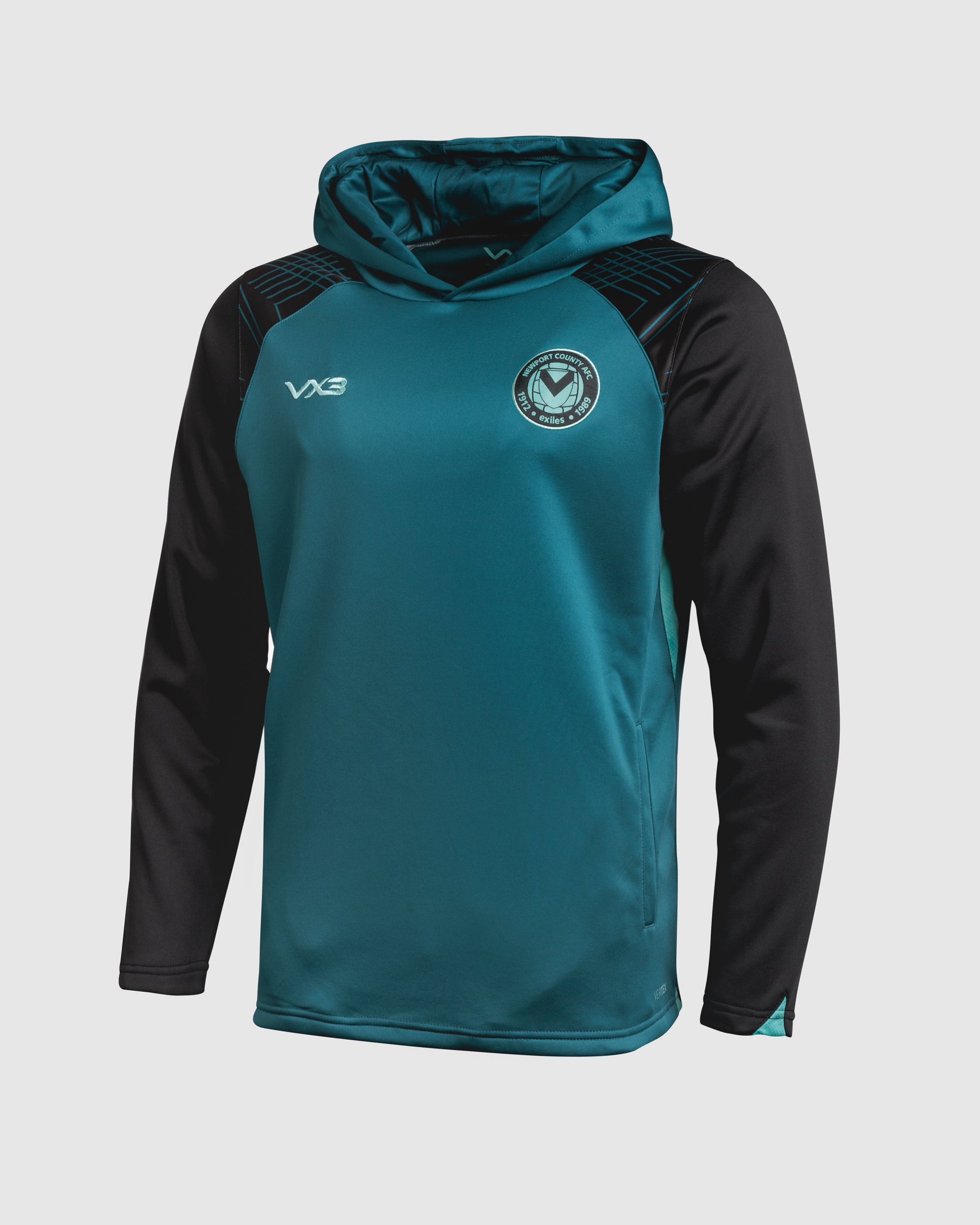 Newport County AFC 25/26 Vertex Training Hoodie Blue Coral/Black