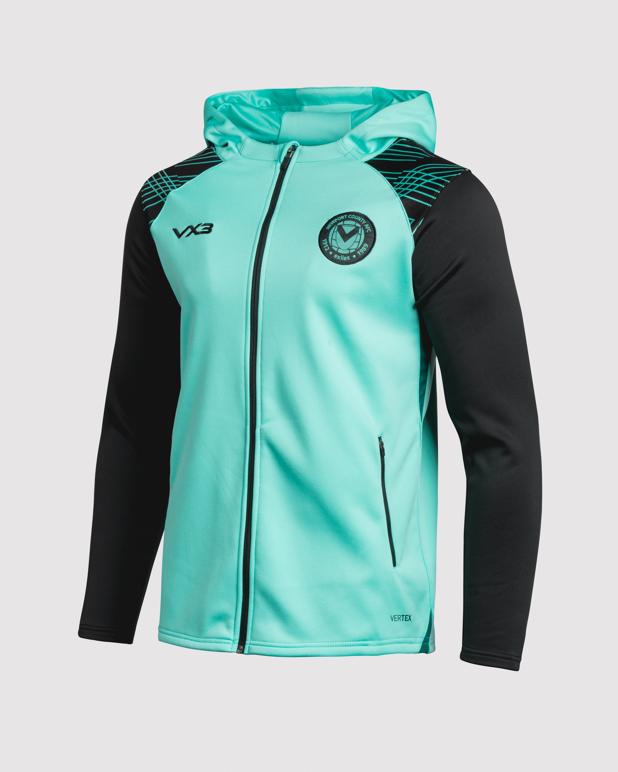 Newport County AFC 25/26 Vertex Zip Up Hoodie Aruba/Blue Coral