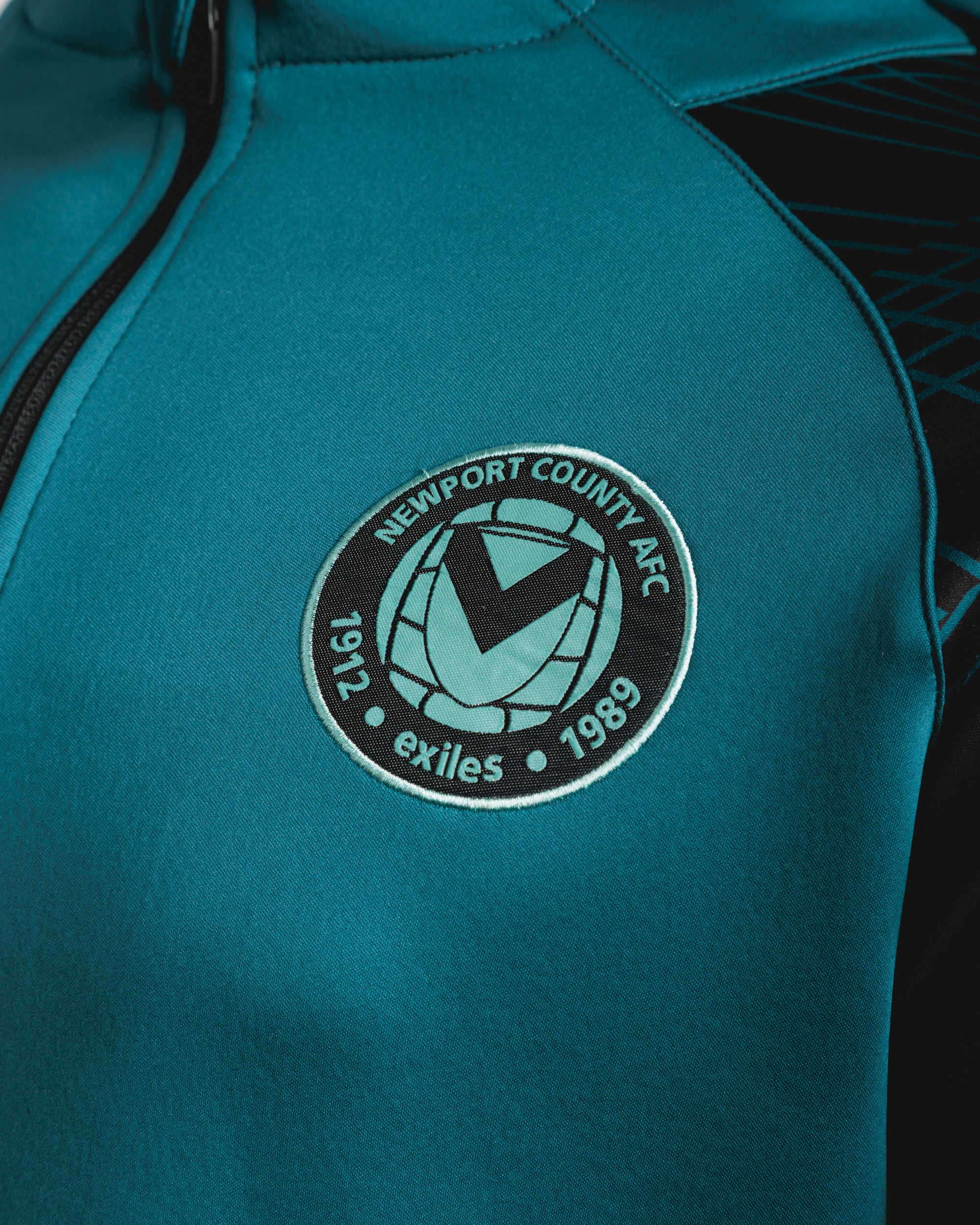 Newport County AFC 25/26 Vertex Zip Up Hoodie Blue Coral/Black