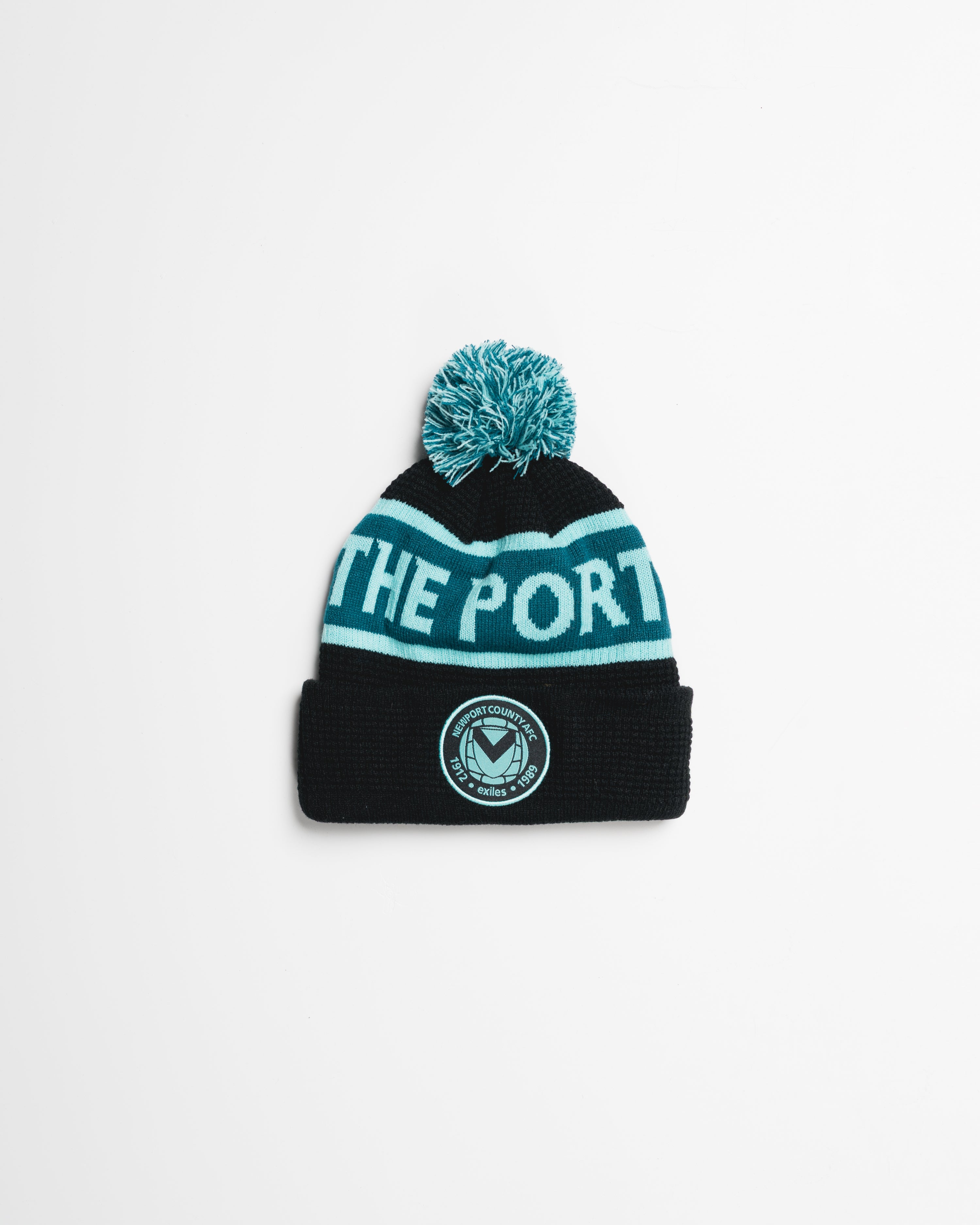 Newport County AFC 25/26 Bobble Hat Black/Aruba/Blue Coral