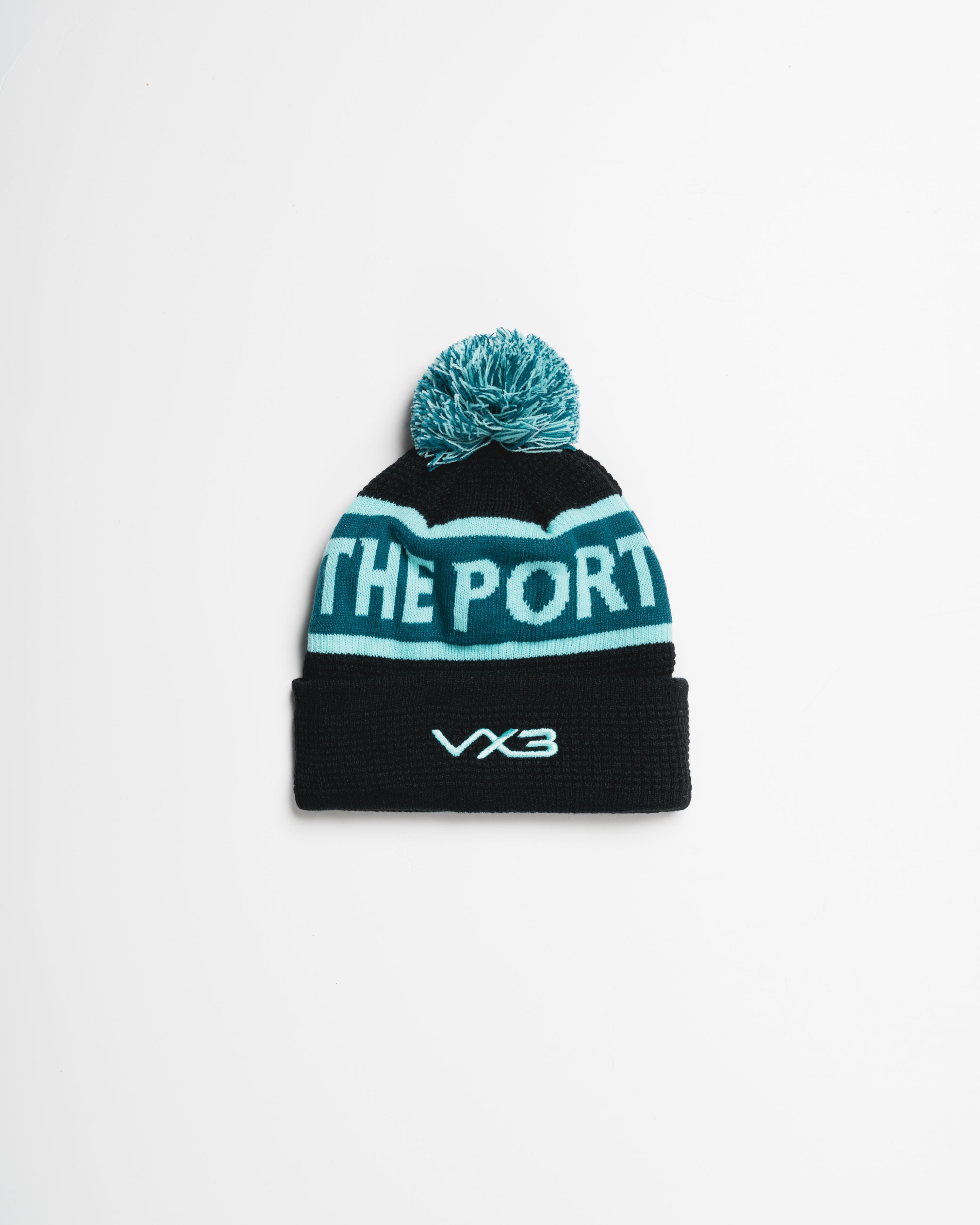 Newport County AFC 25/26 Bobble Hat Black/Aruba/Blue Coral